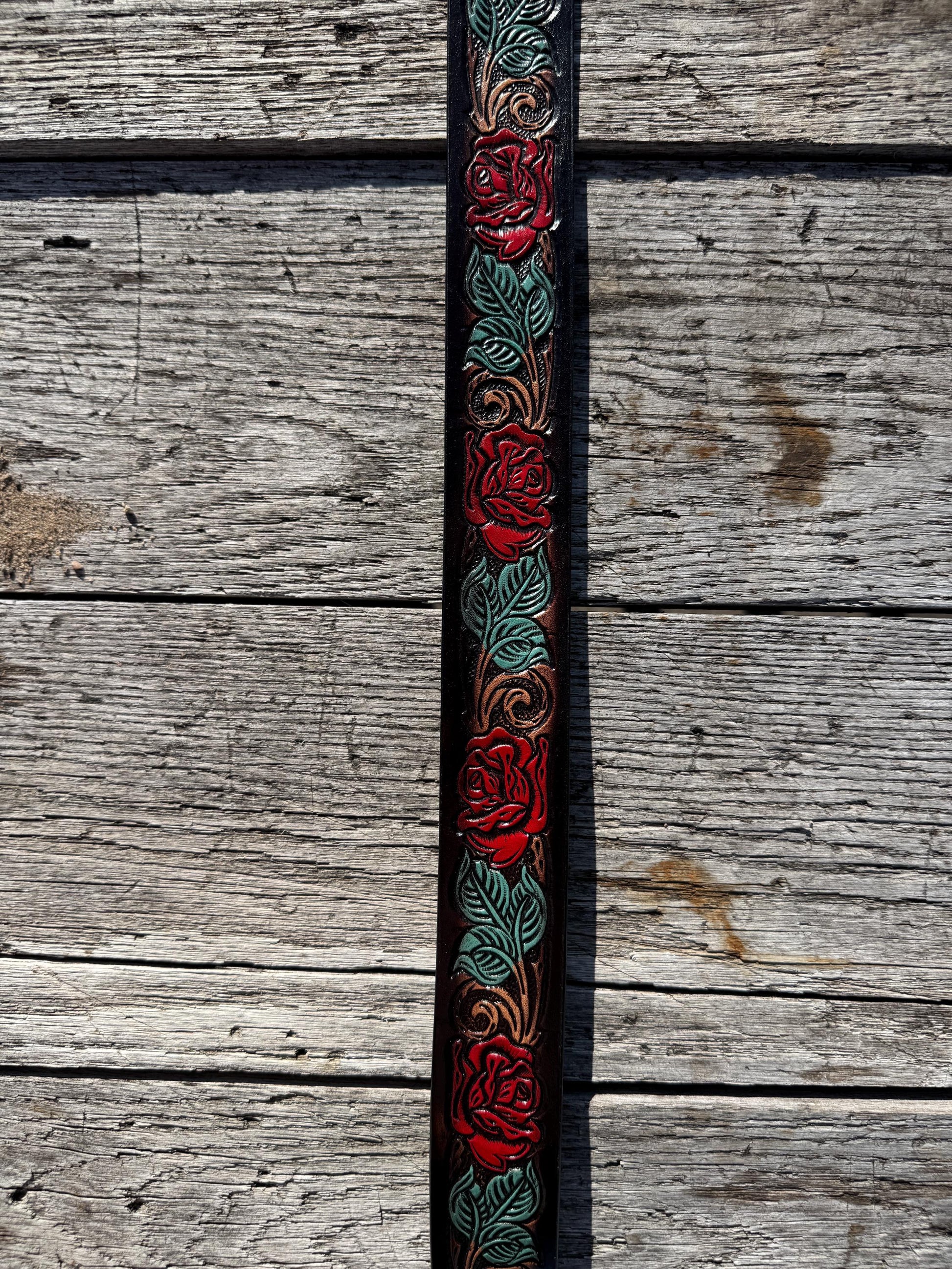 Western purse shoulder strap with roses by Double B Wild Rags