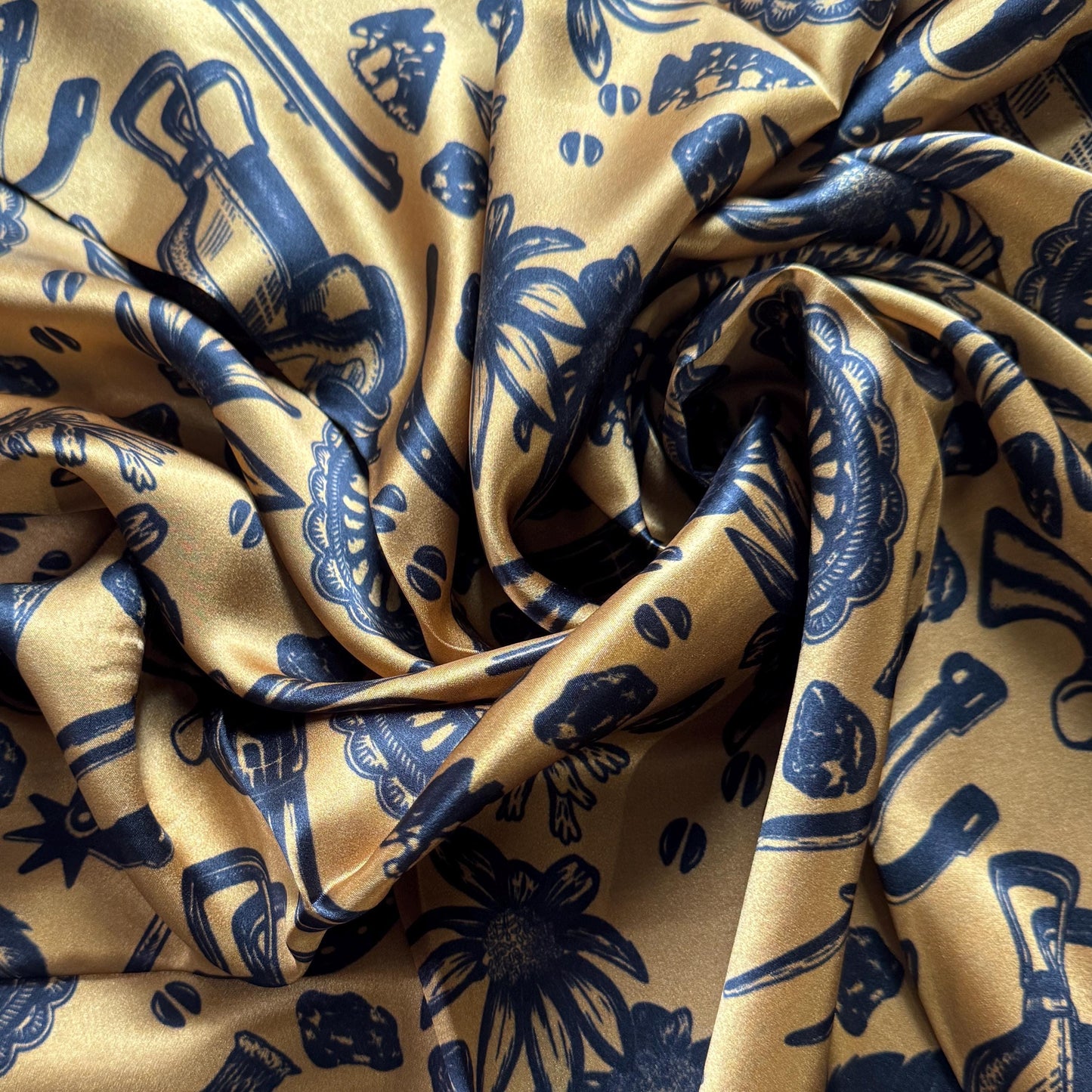 100% Silk Wild Rag Golden High Country Cowboy Essentials by Double B Wild Rags