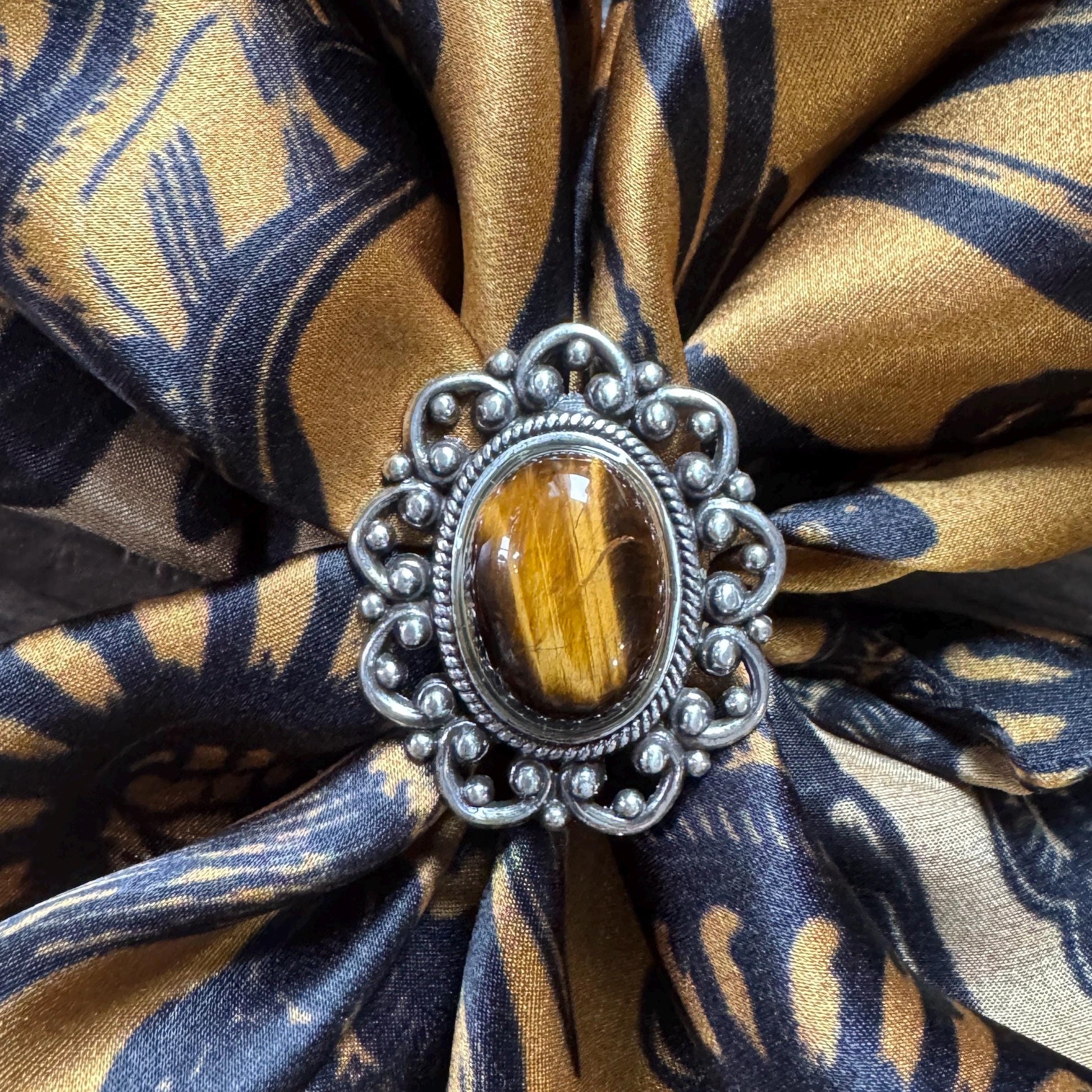 Wild Rag Scarf Slide Oval Vintage Tiger Eye Opal or Crystal by Double B Wild Rags