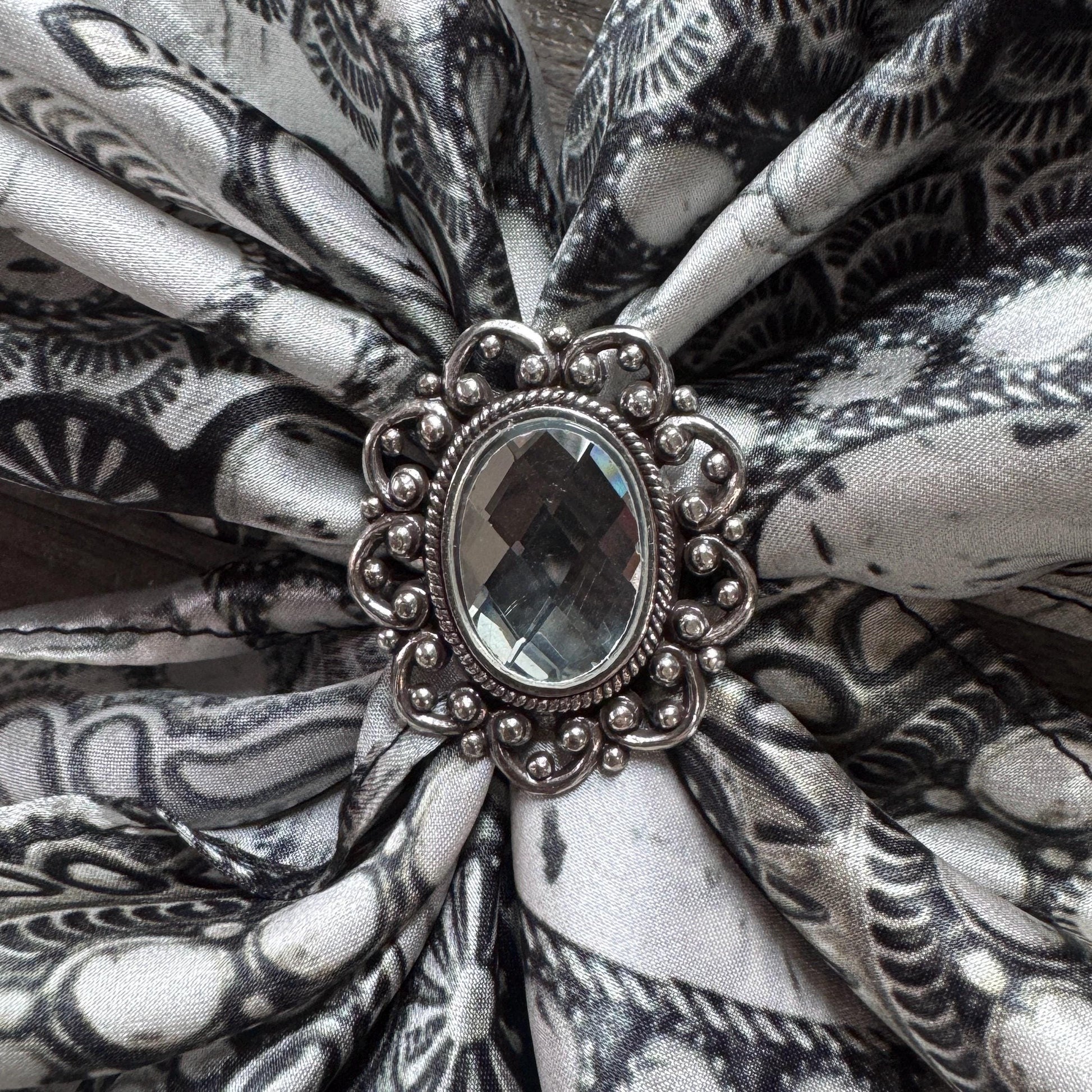 Wild Rag Scarf Slide Oval Vintage Tiger Eye Opal or Crystal by Double B Wild Rags