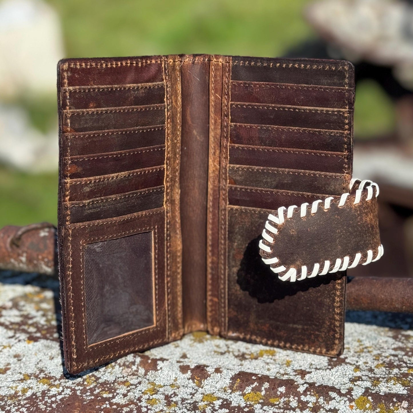Brown Genuine Western Cowhide Leather Purse with fringe by Double B Wild Rags