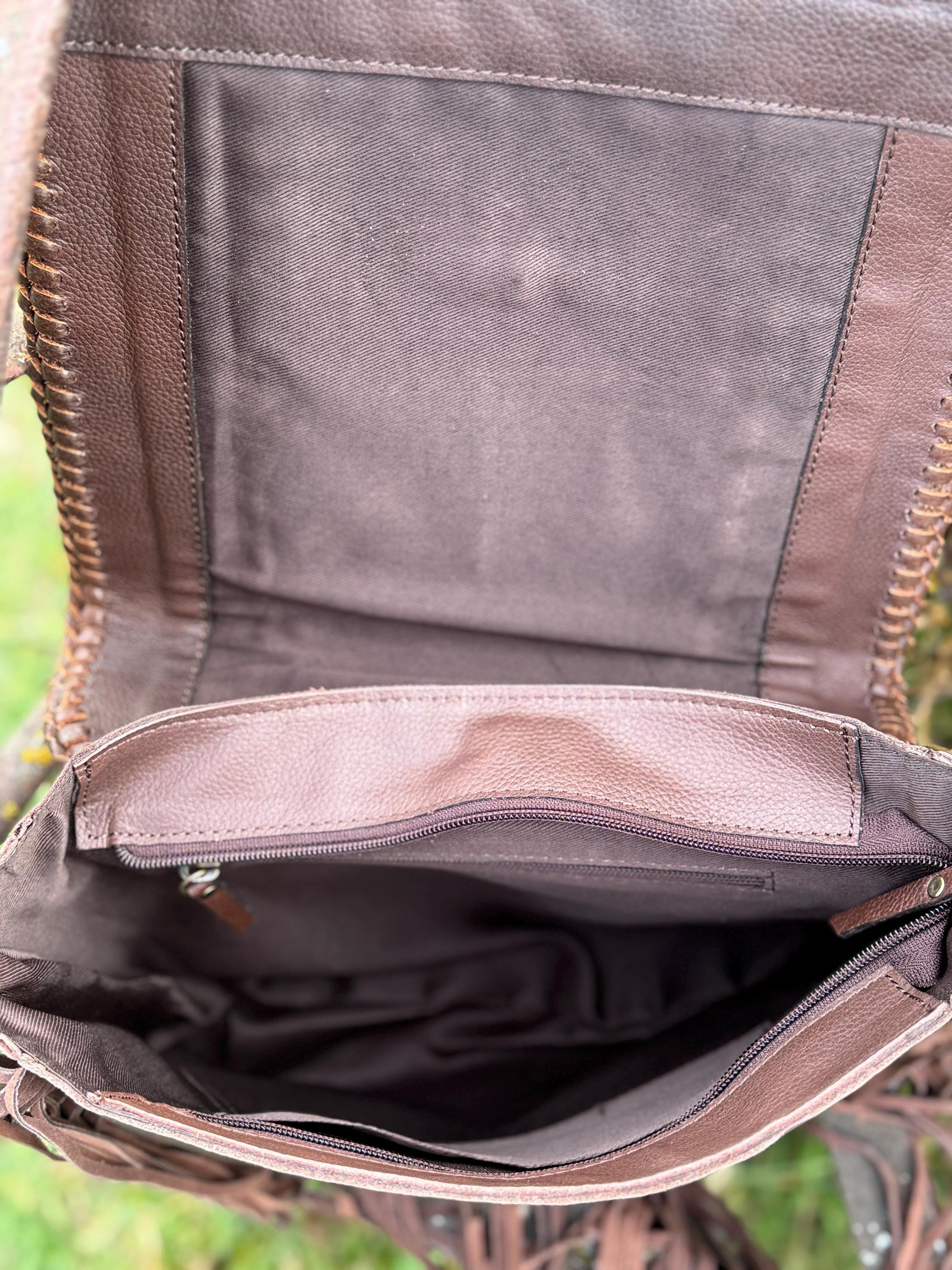 Western Fringe Purse Genuine Cowhide and Leather by Double B Wild Rags
