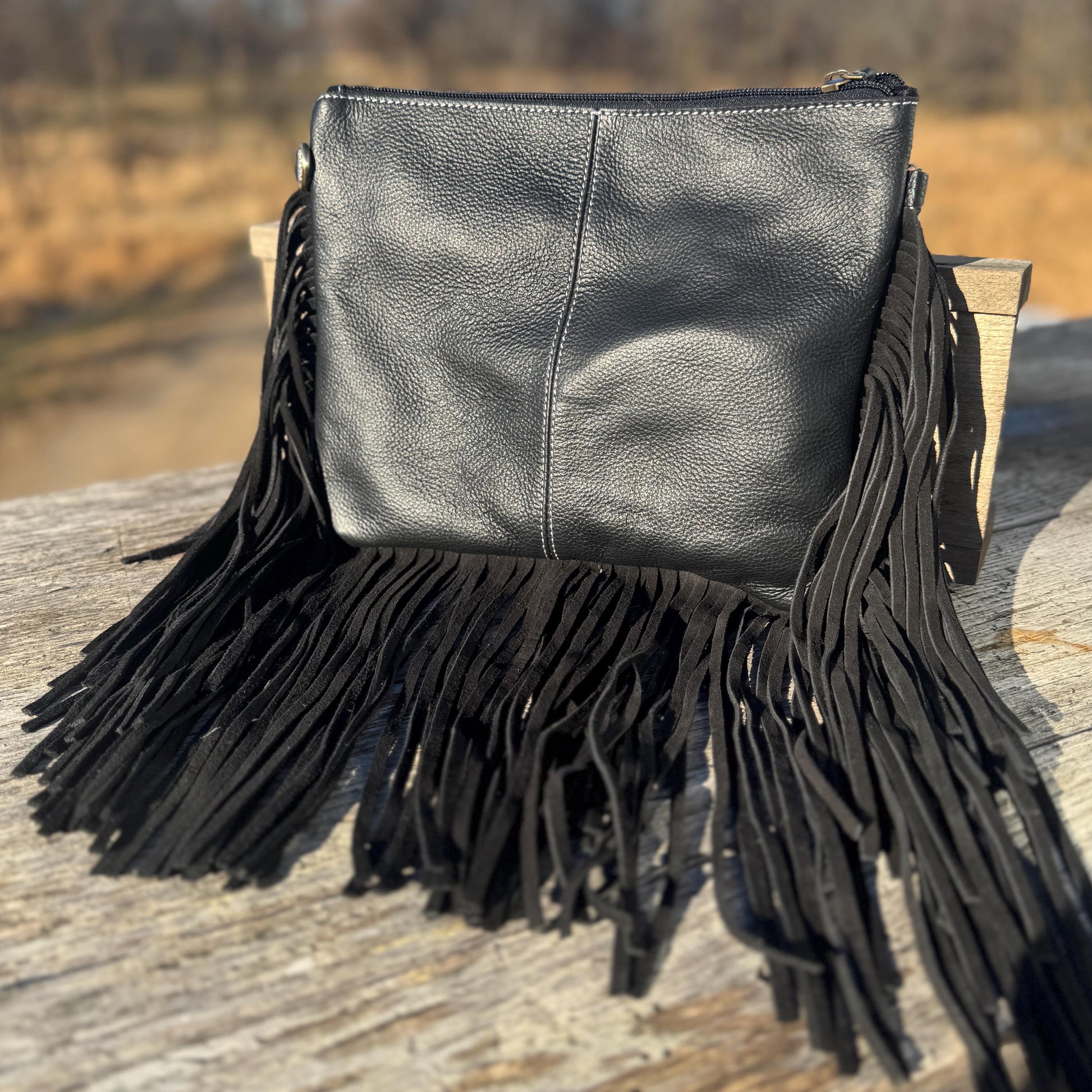 Checkered Black and White Genuine Leather Western Purse, Wallet, OR Clutch by Double B Wild Rags