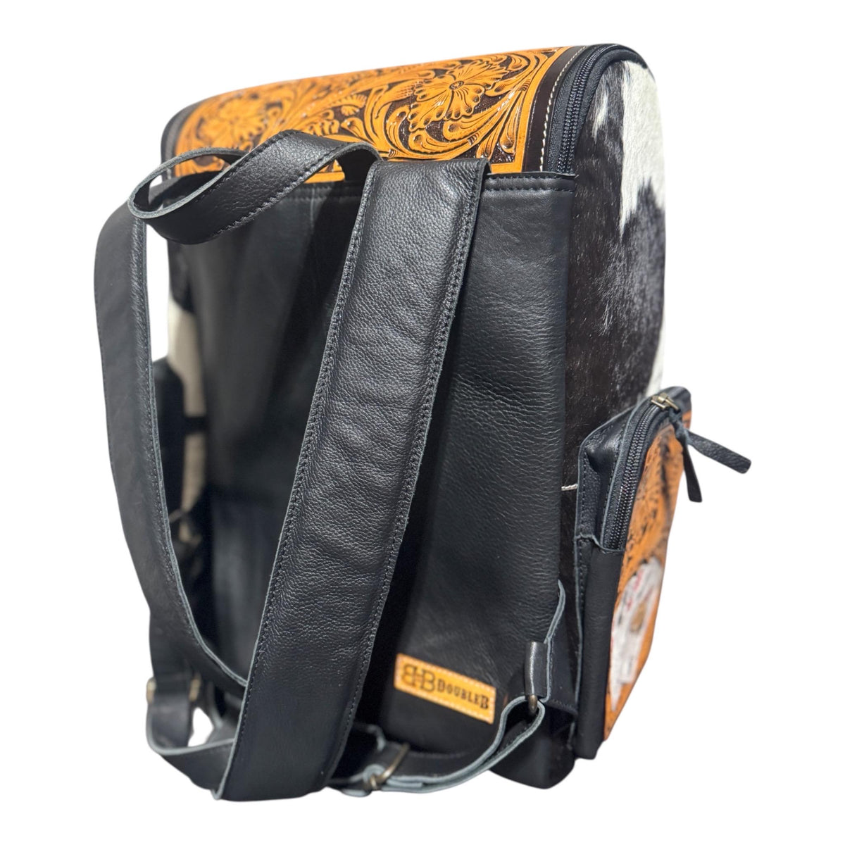 Poker Aces and Dice Western Backpack Genuine Leather and Cowhide Diaper Bag Personal Item carry-on luggage by Double B Wild Rags