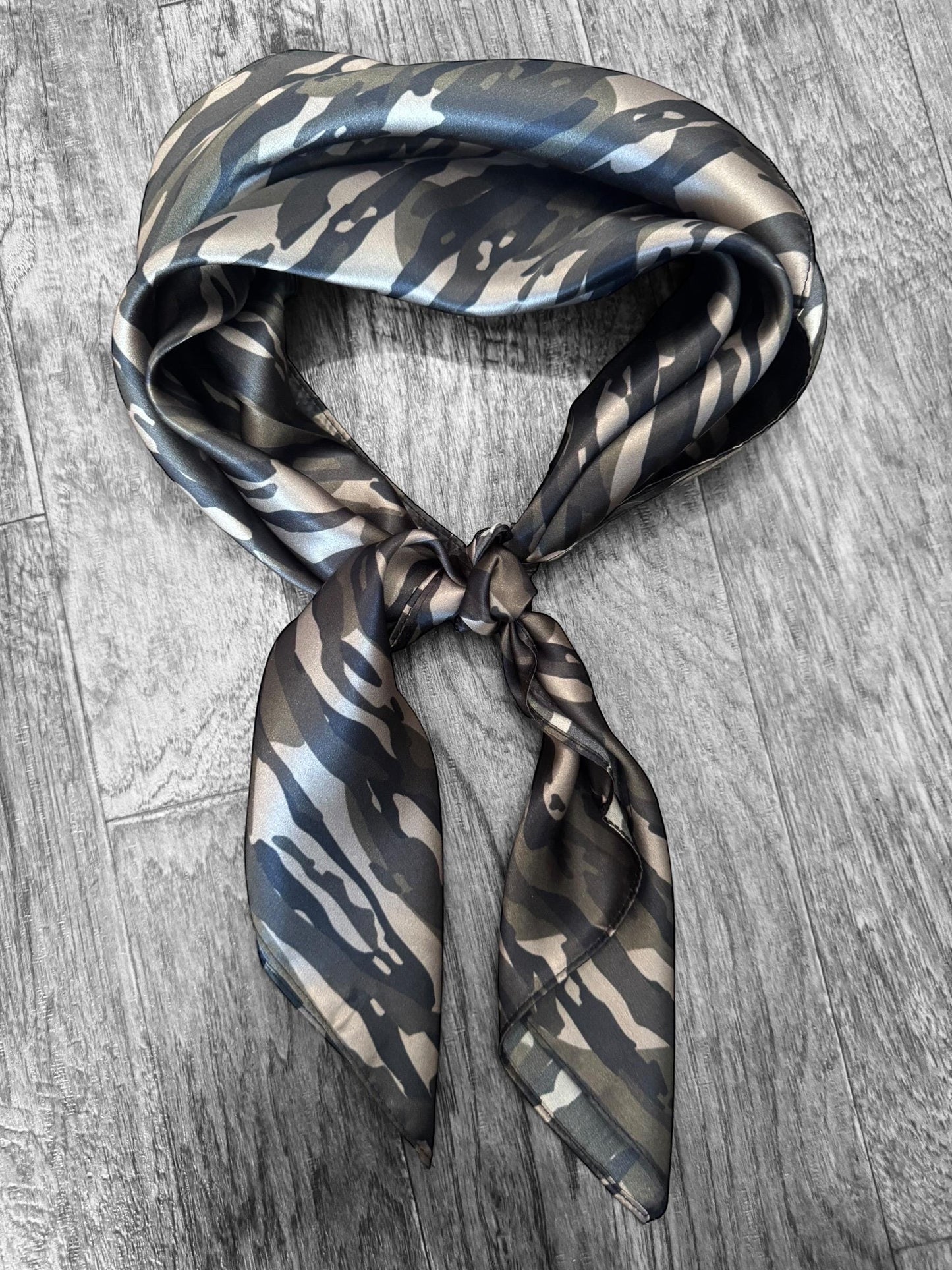 100% Silk Wild Rag Retro Vintage Swamp Camouflage by Double B Wild Rags