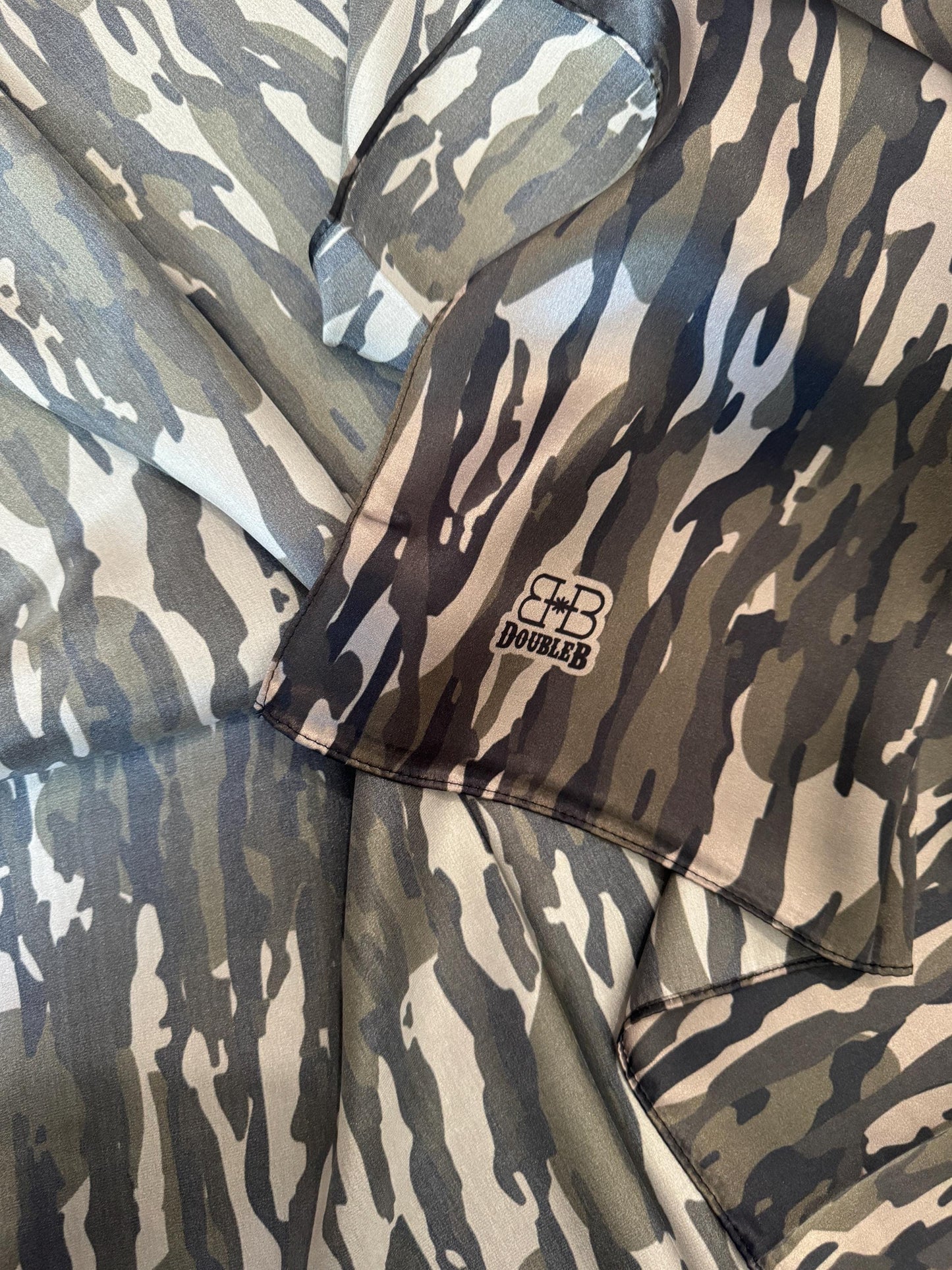 100% Silk Wild Rag Retro Vintage Swamp Camouflage by Double B Wild Rags