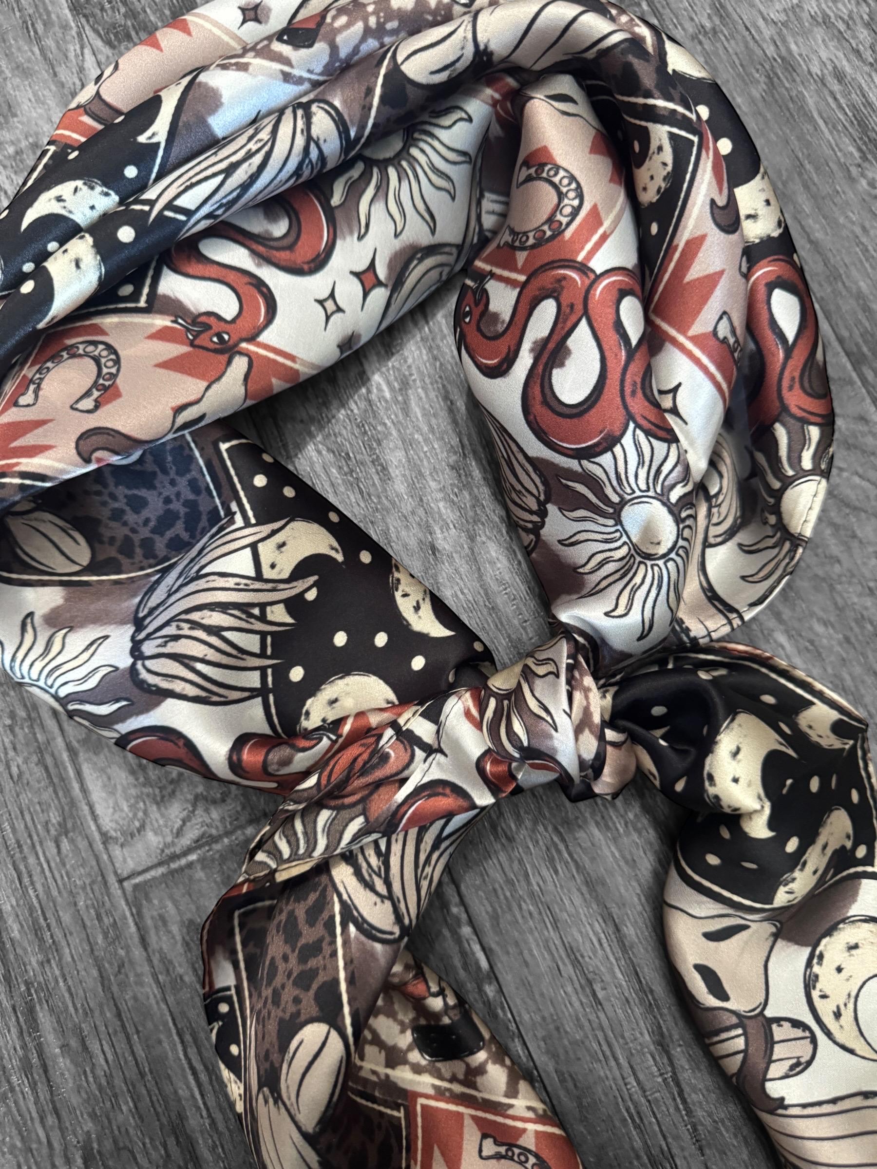 100% Silk Wild Rag Desert Patch by Double B Wild Rags