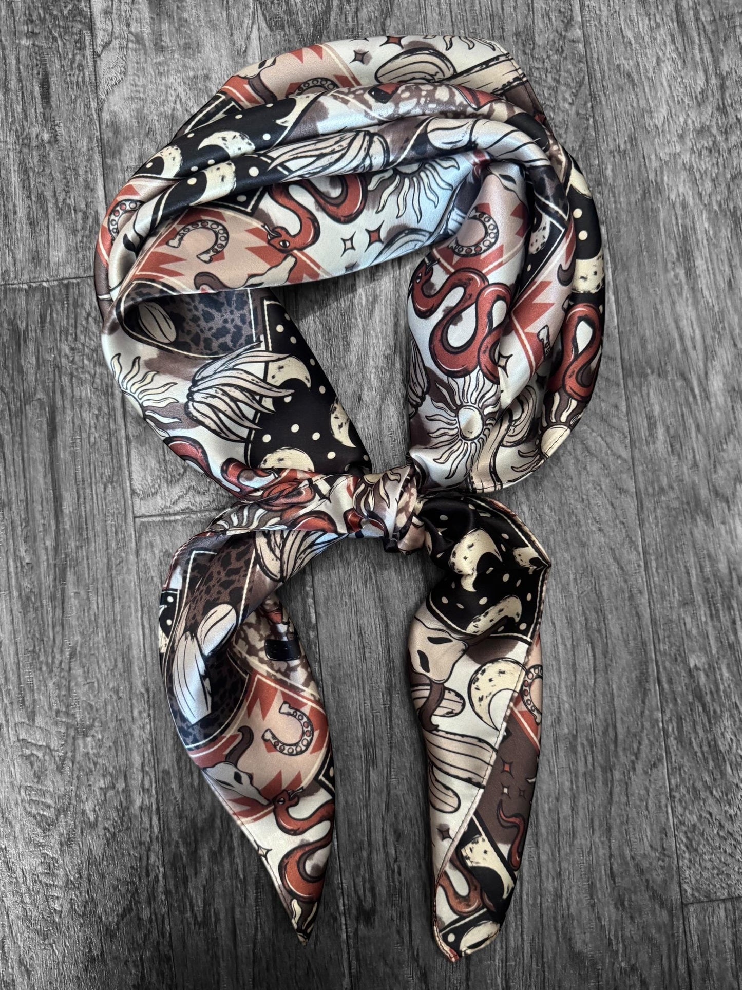 100% Silk Wild Rag Desert Patch by Double B Wild Rags