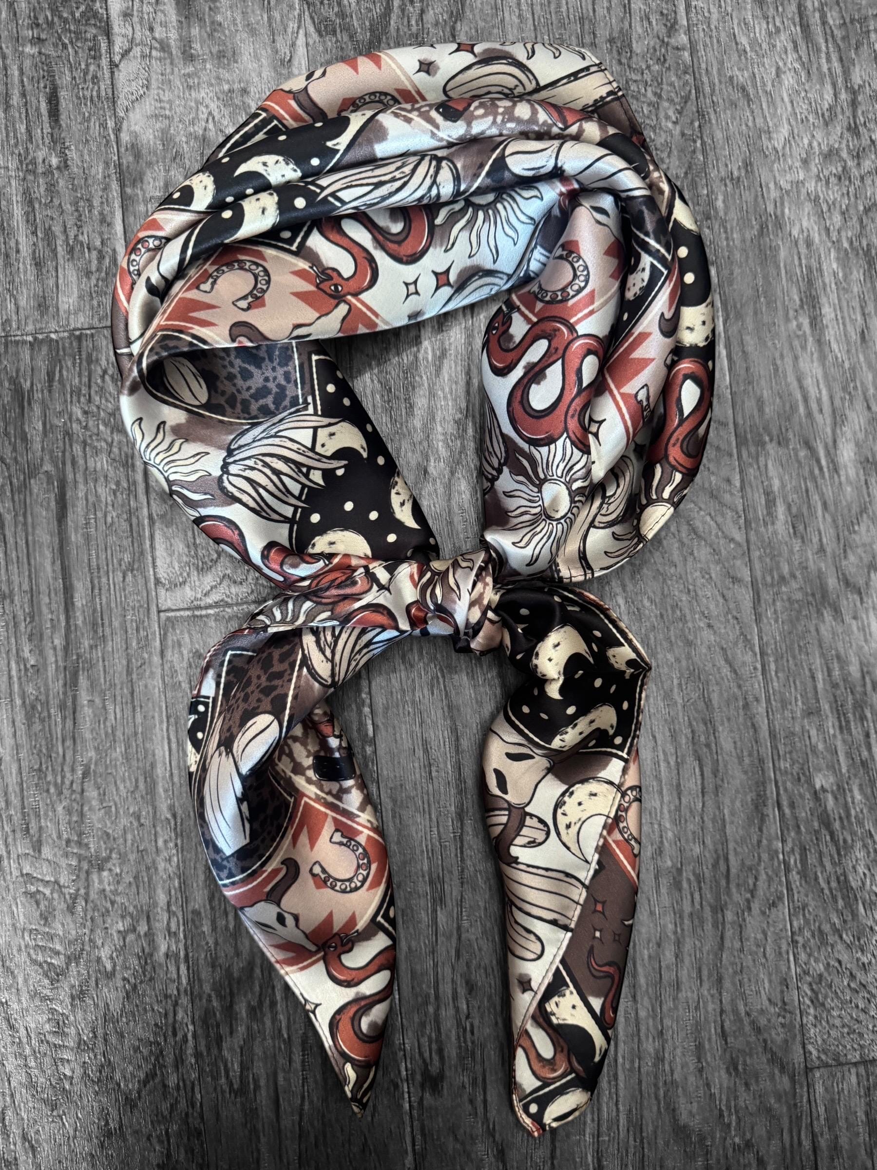 100% Silk Wild Rag Desert Patch by Double B Wild Rags