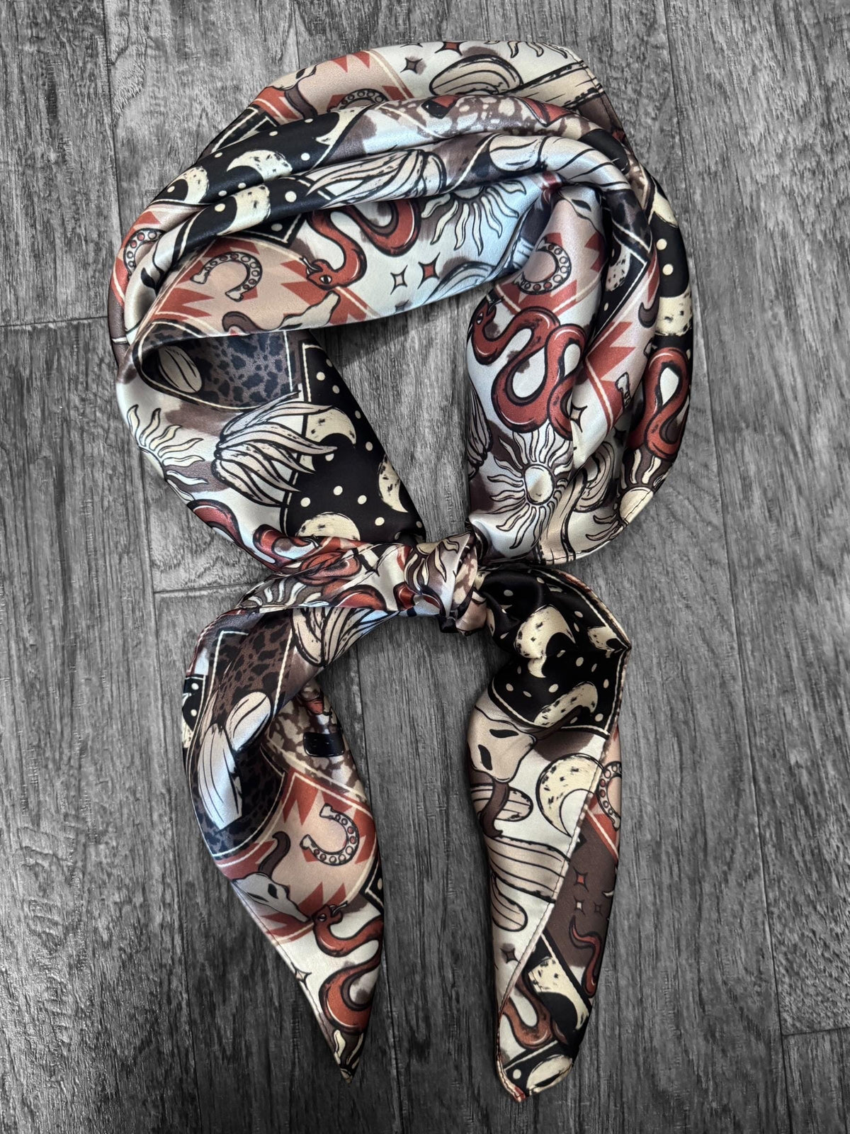 100% Silk Wild Rag Desert Patch by Double B Wild Rags