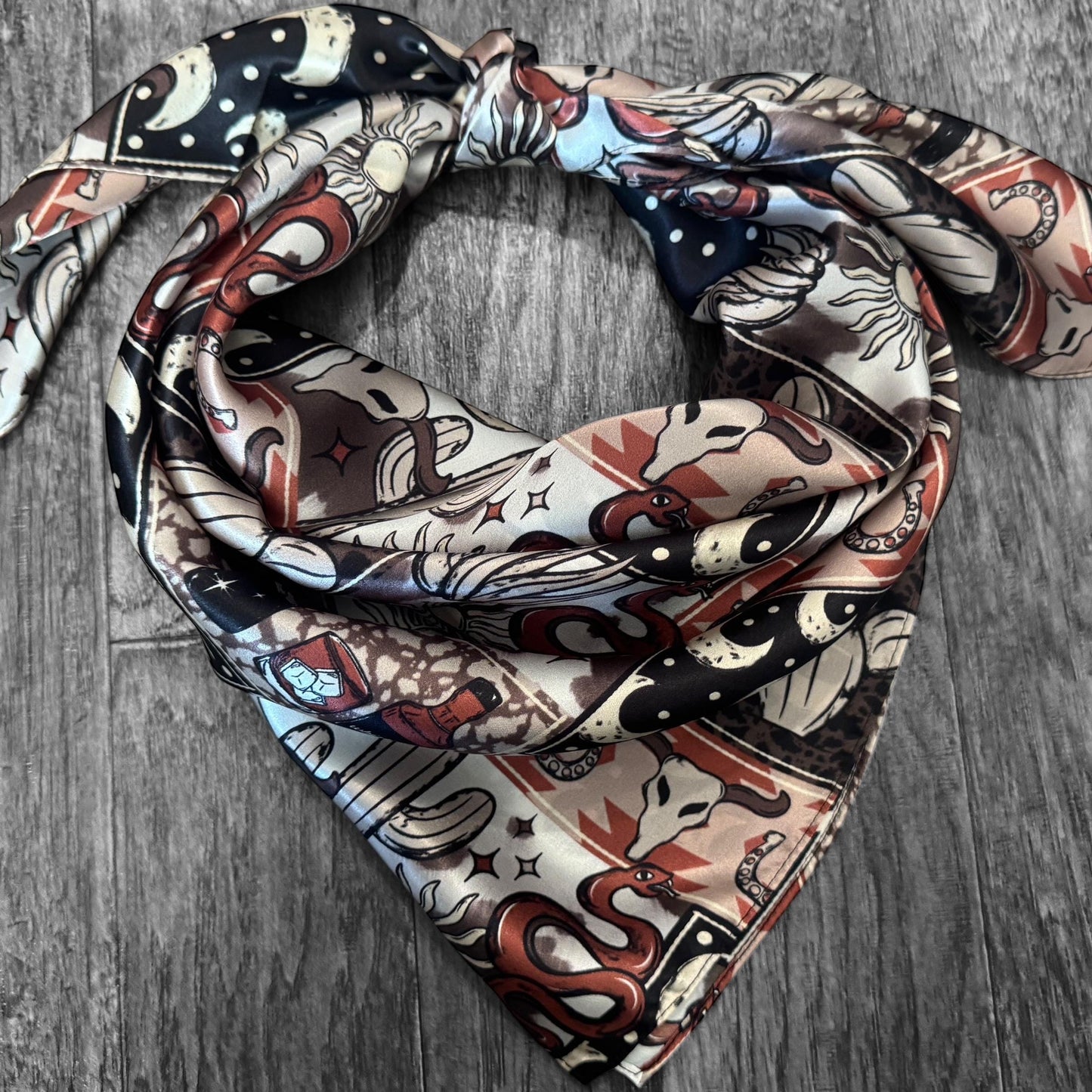 100% Silk Wild Rag Desert Patch by Double B Wild Rags
