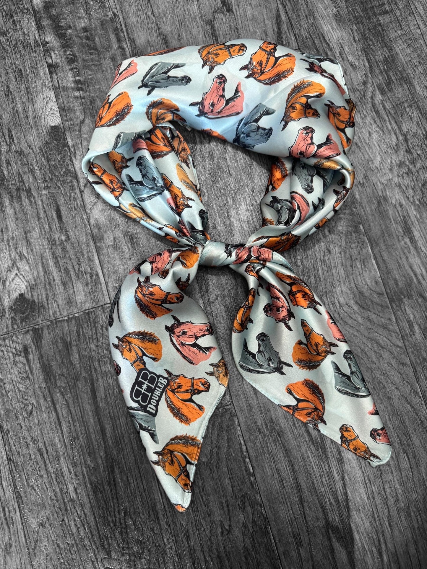 100% Silk Wild Rag Western Color Pop Horse by Double B Wild Rags