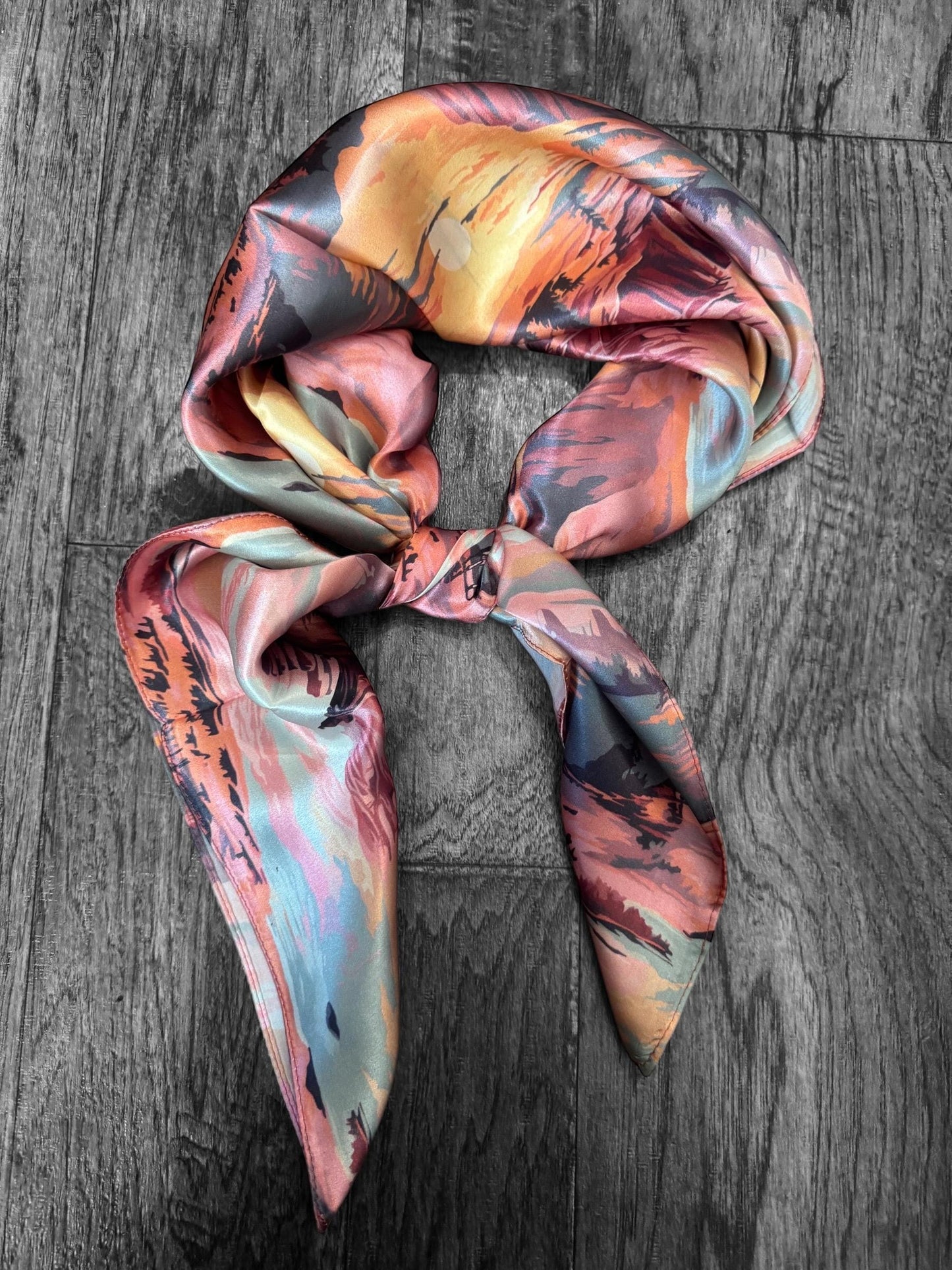 100% Silk Wild Rag Color Pop Western Desert by Double B Wild Rags