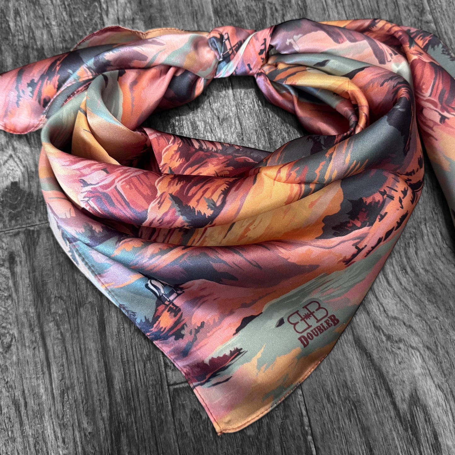 100% Silk Wild Rag Color Pop Western Desert by Double B Wild Rags
