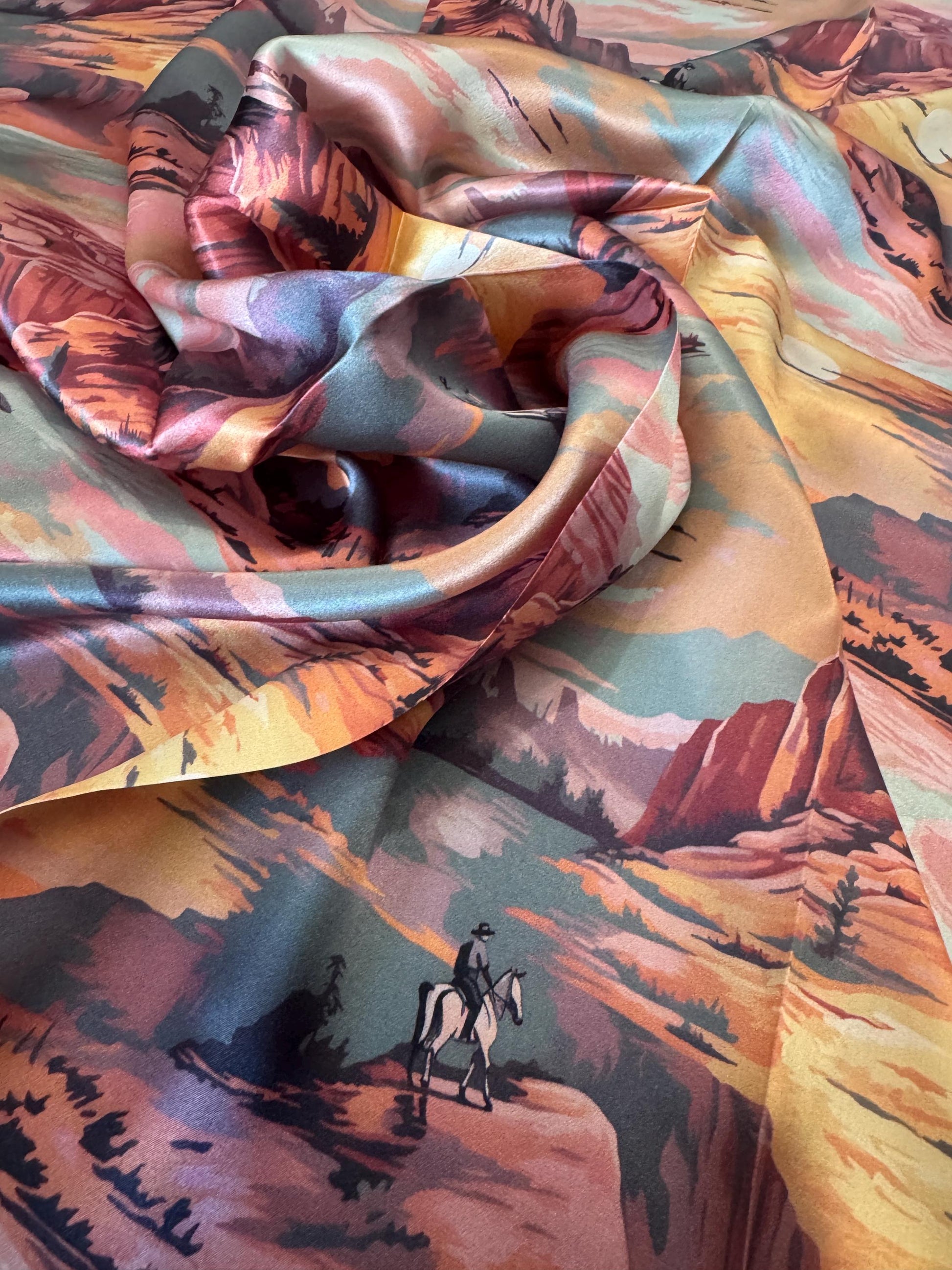 100% Silk Wild Rag Color Pop Western Desert by Double B Wild Rags