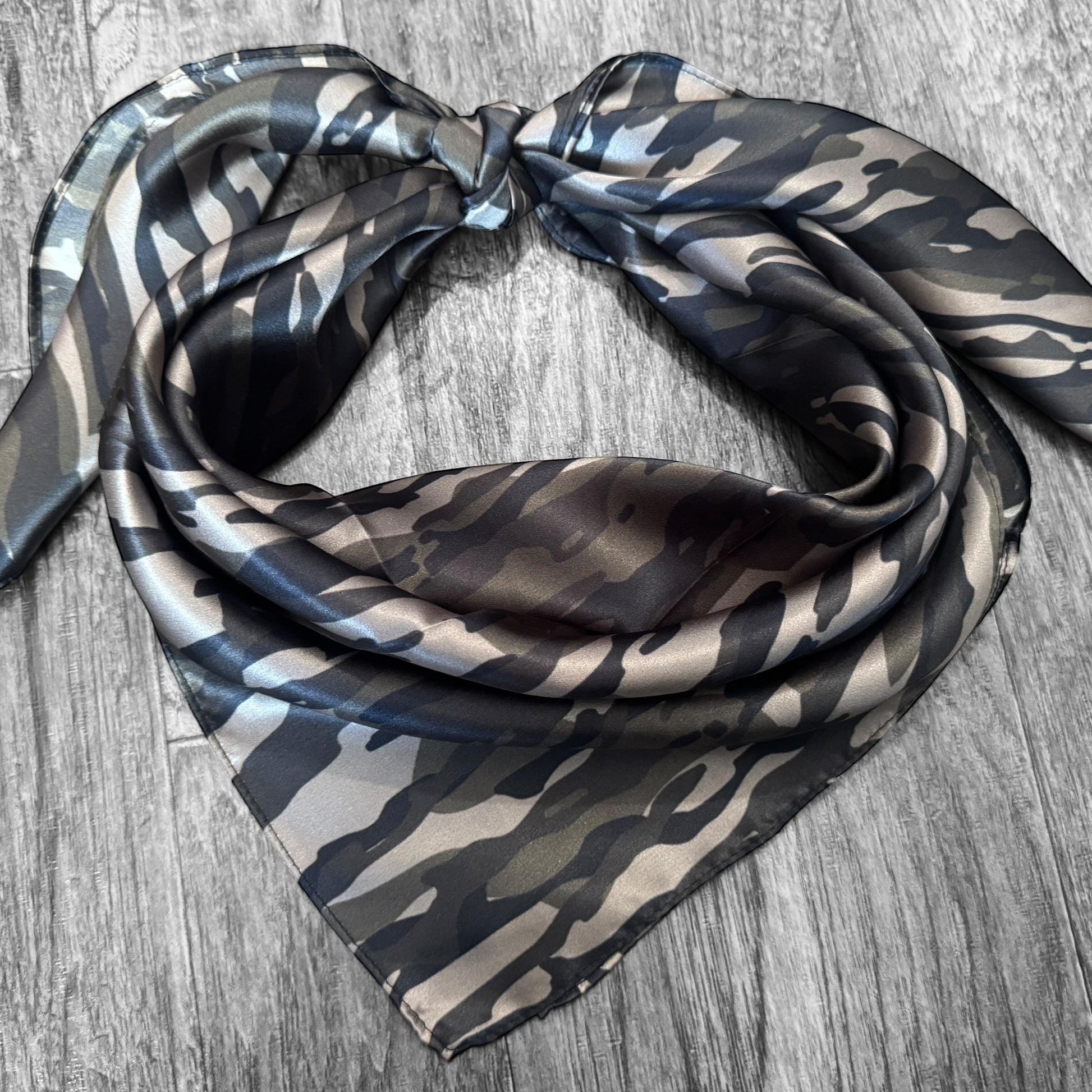100% Silk Wild Rag Retro Vintage Swamp Camouflage by Double B Wild Rags