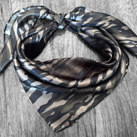100% Silk Wild Rag Retro Vintage Swamp Camouflage by Double B Wild Rags