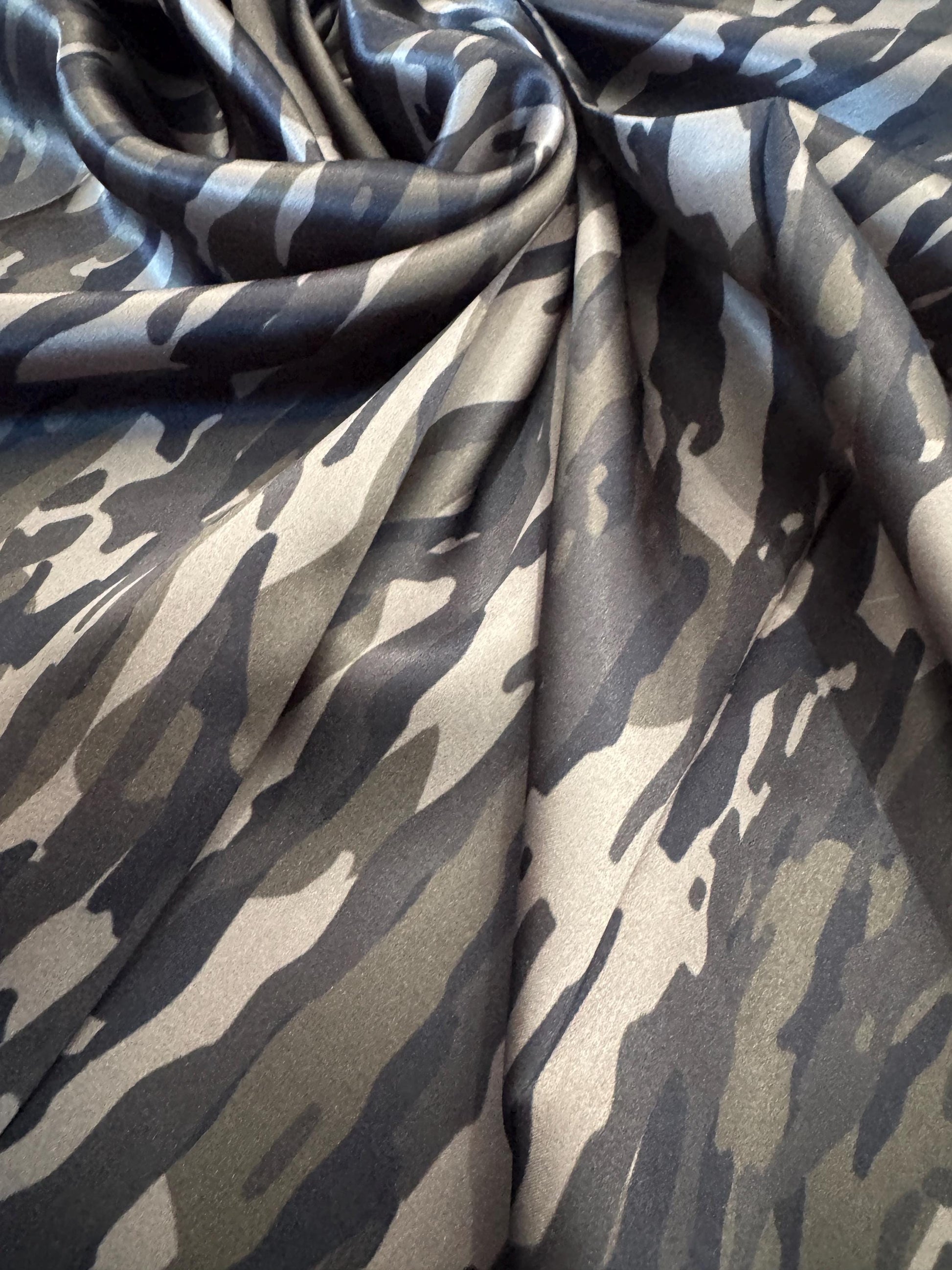 100% Silk Wild Rag Retro Vintage Swamp Camouflage by Double B Wild Rags