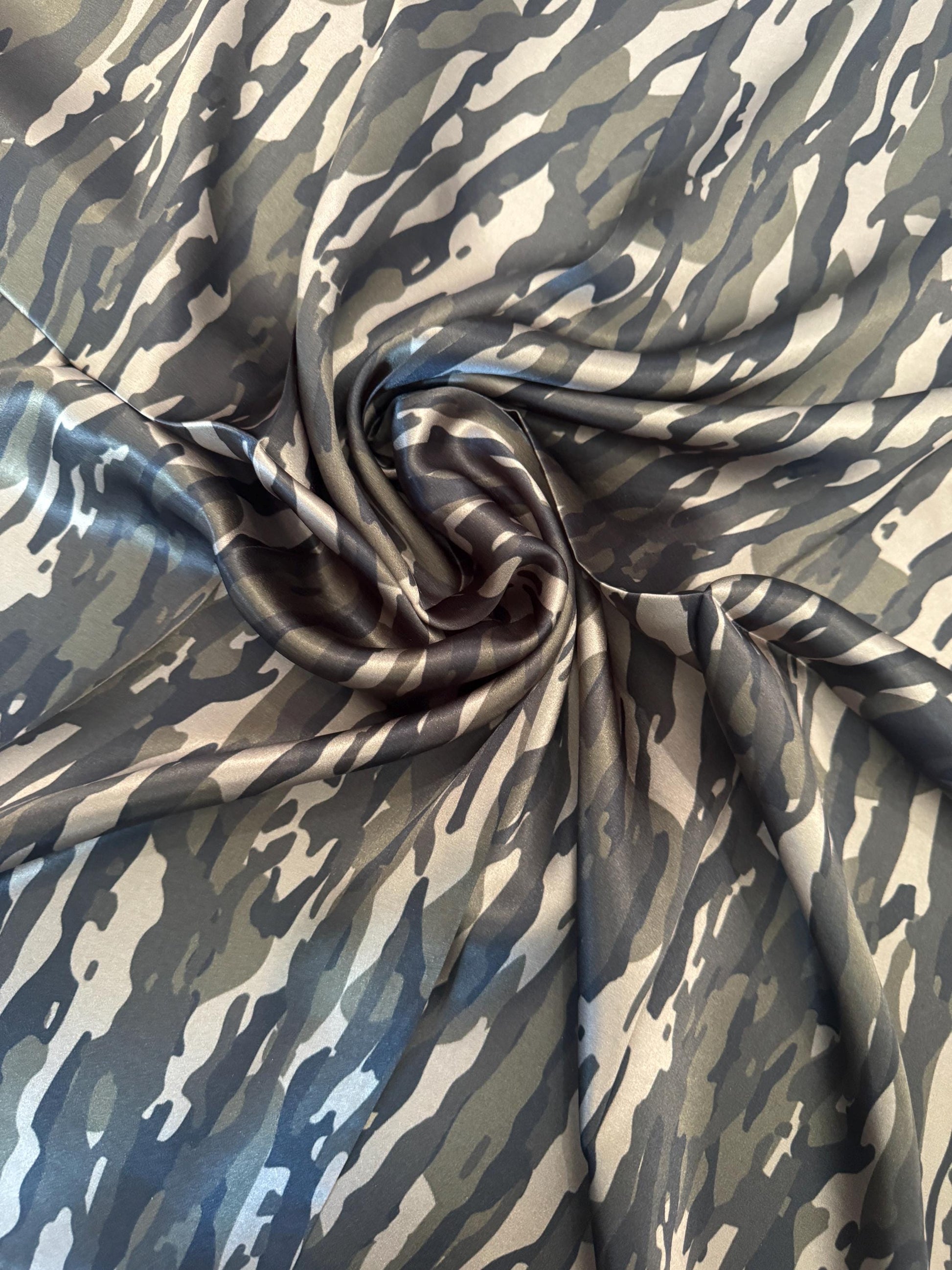 100% Silk Wild Rag Retro Vintage Swamp Camouflage by Double B Wild Rags