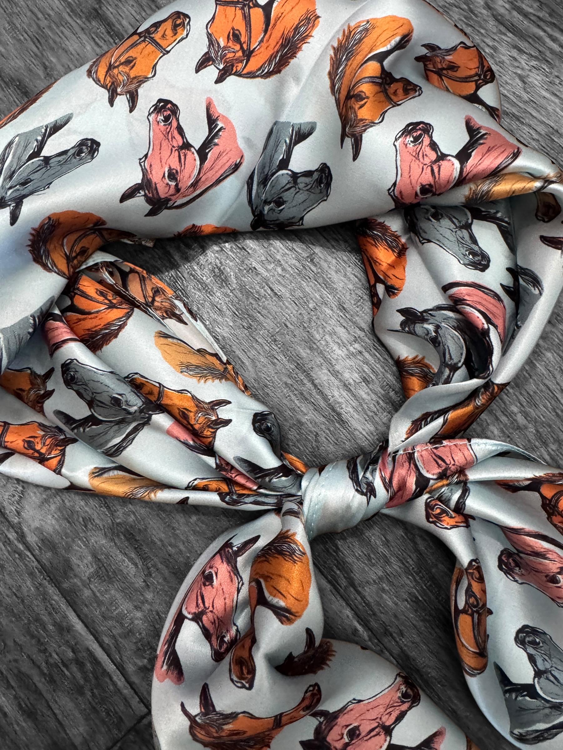 100% Silk Wild Rag Western Color Pop Horse by Double B Wild Rags