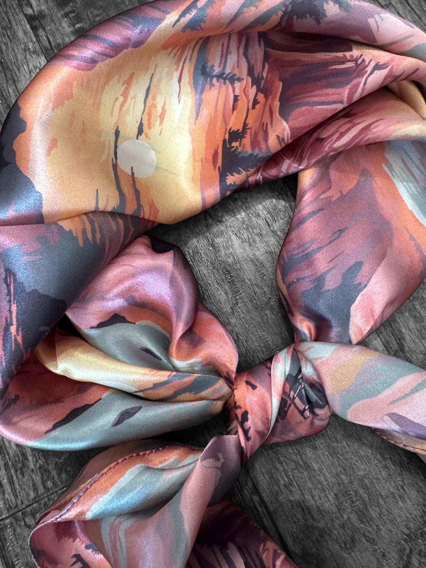 100% Silk Wild Rag Color Pop Western Desert by Double B Wild Rags