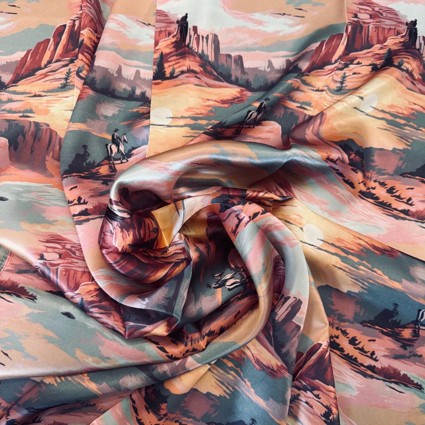 100% Silk Wild Rag Color Pop Western Desert by Double B Wild Rags