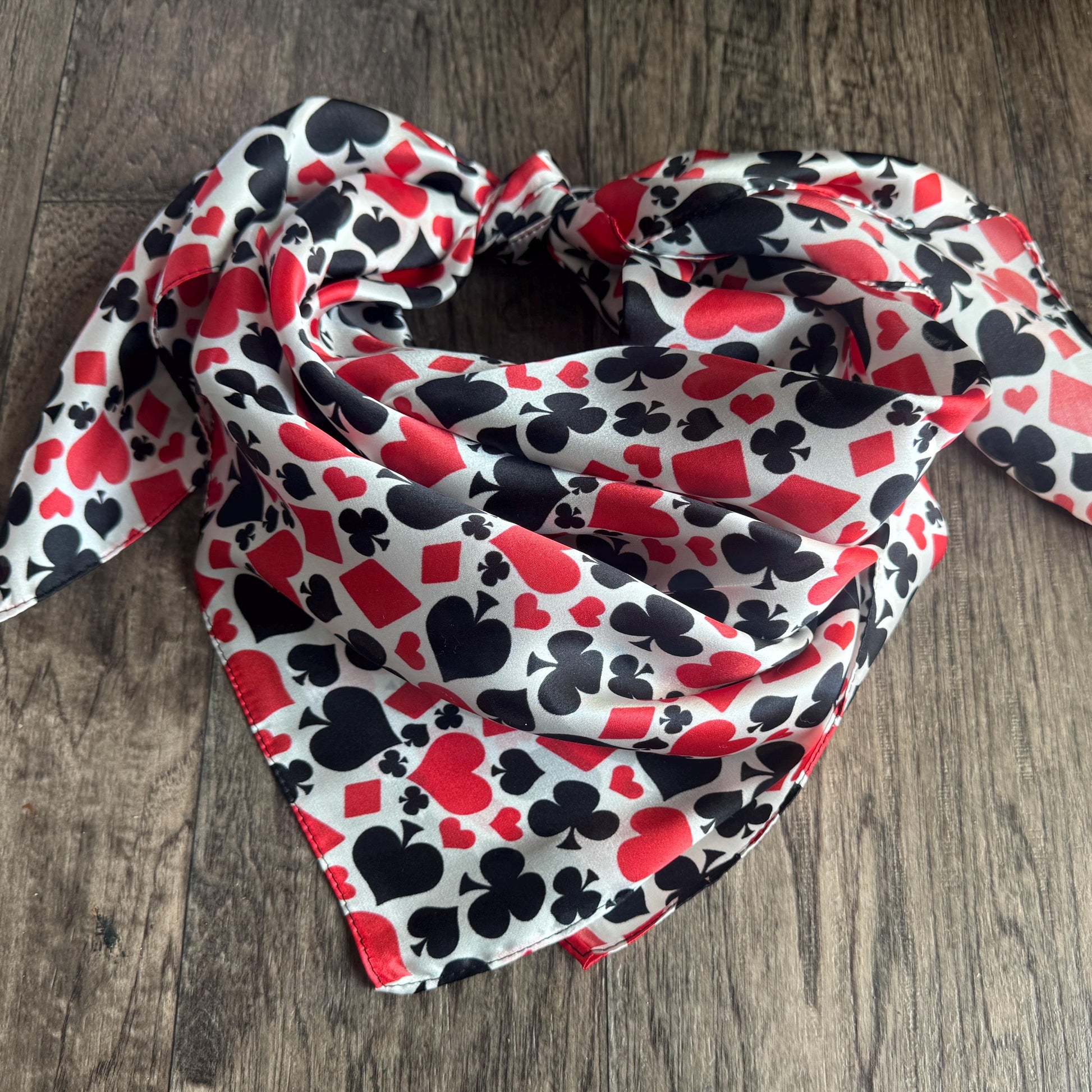 100% Silk Wild Rag Card Suits by Double B Wild Rags