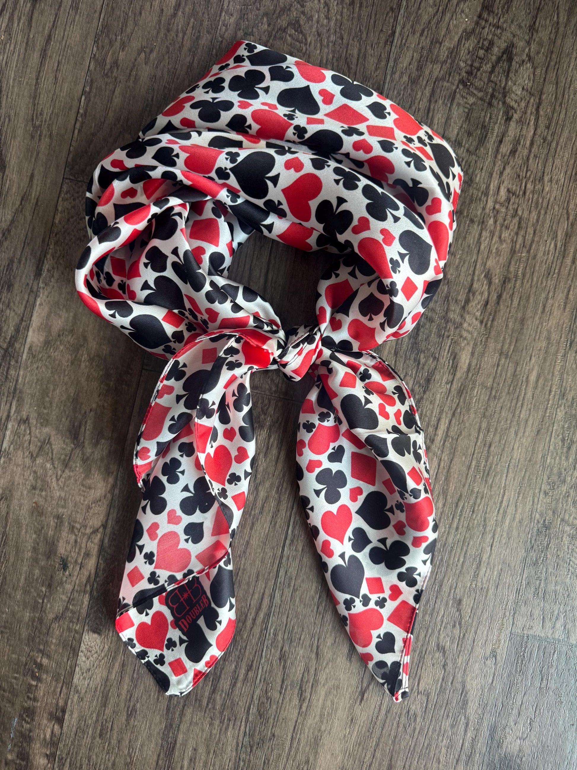 100% Silk Wild Rag Card Suits by Double B Wild Rags