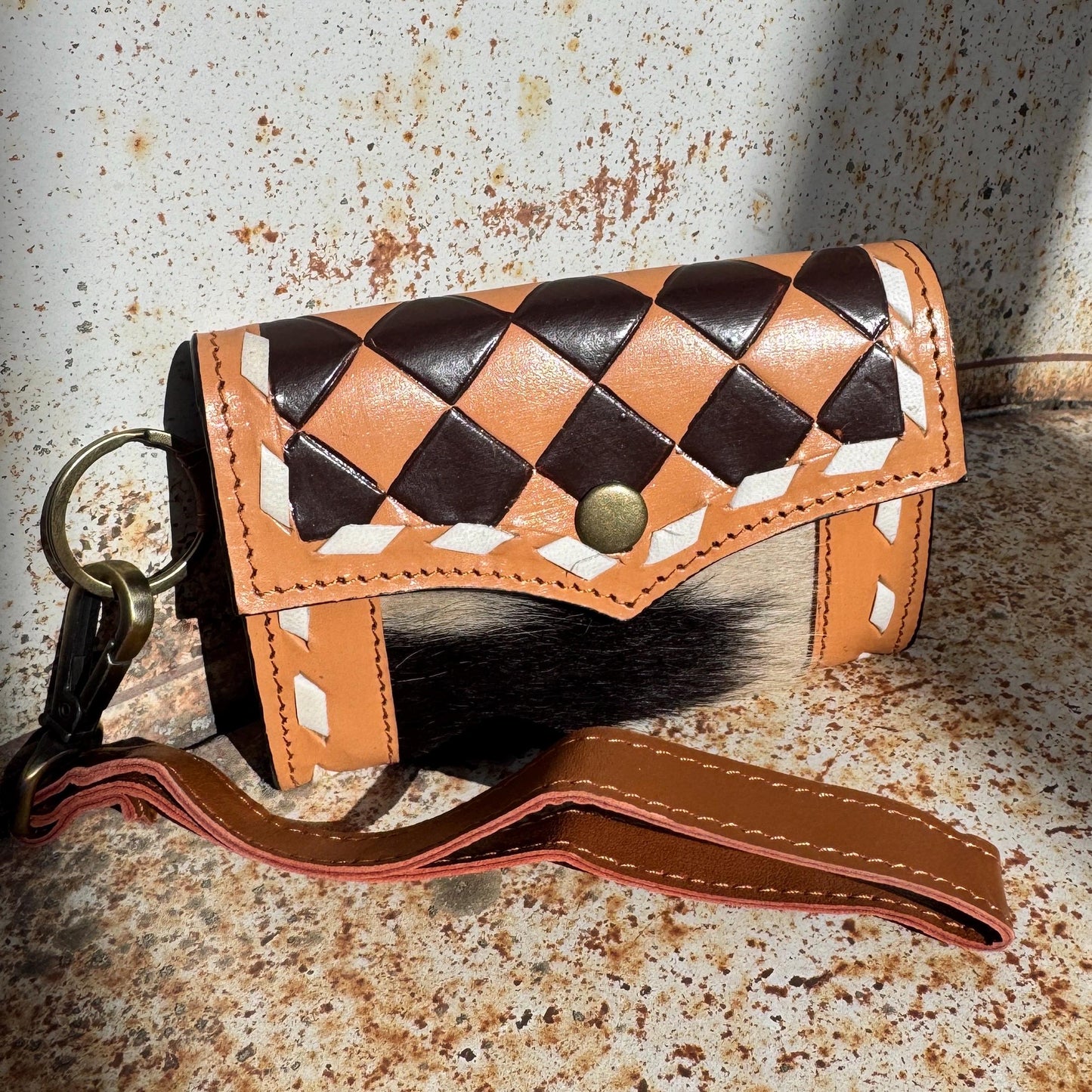 Black Pink or Brown Checkered Small Wallet by Double B Wild Rags