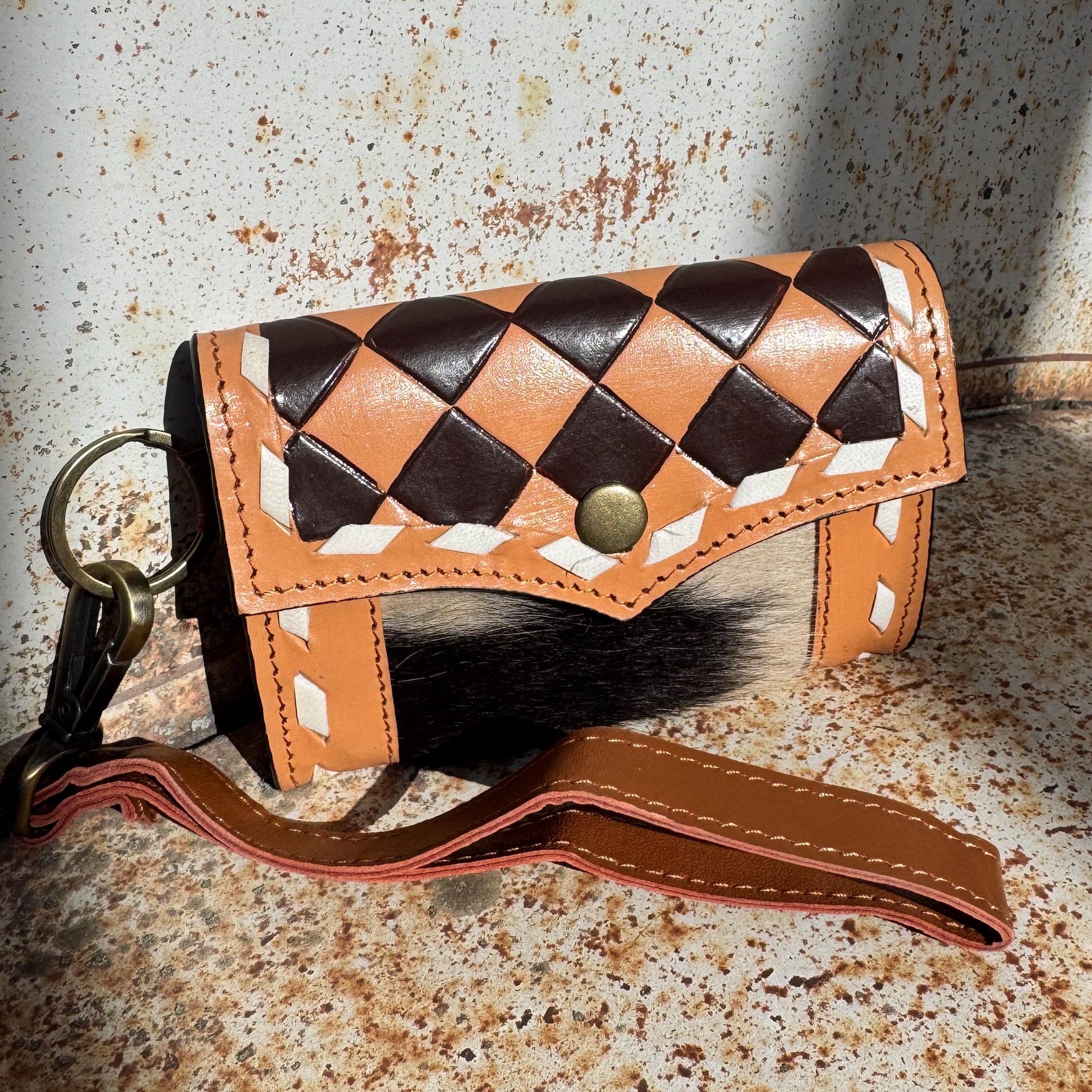 Black Pink or Brown Checkered Small Wallet by Double B Wild Rags