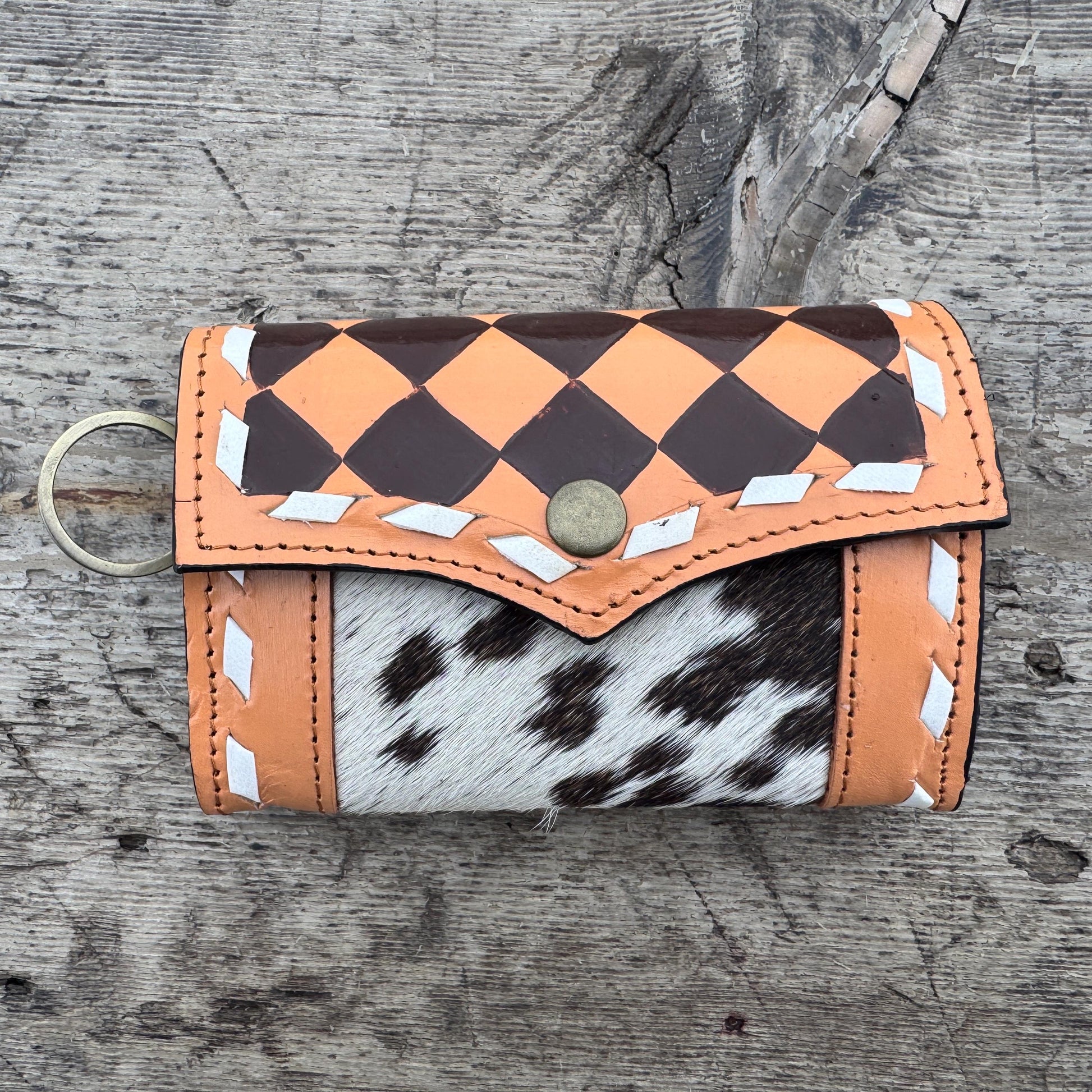 Black Pink or Brown Checkered Small Wallet by Double B Wild Rags