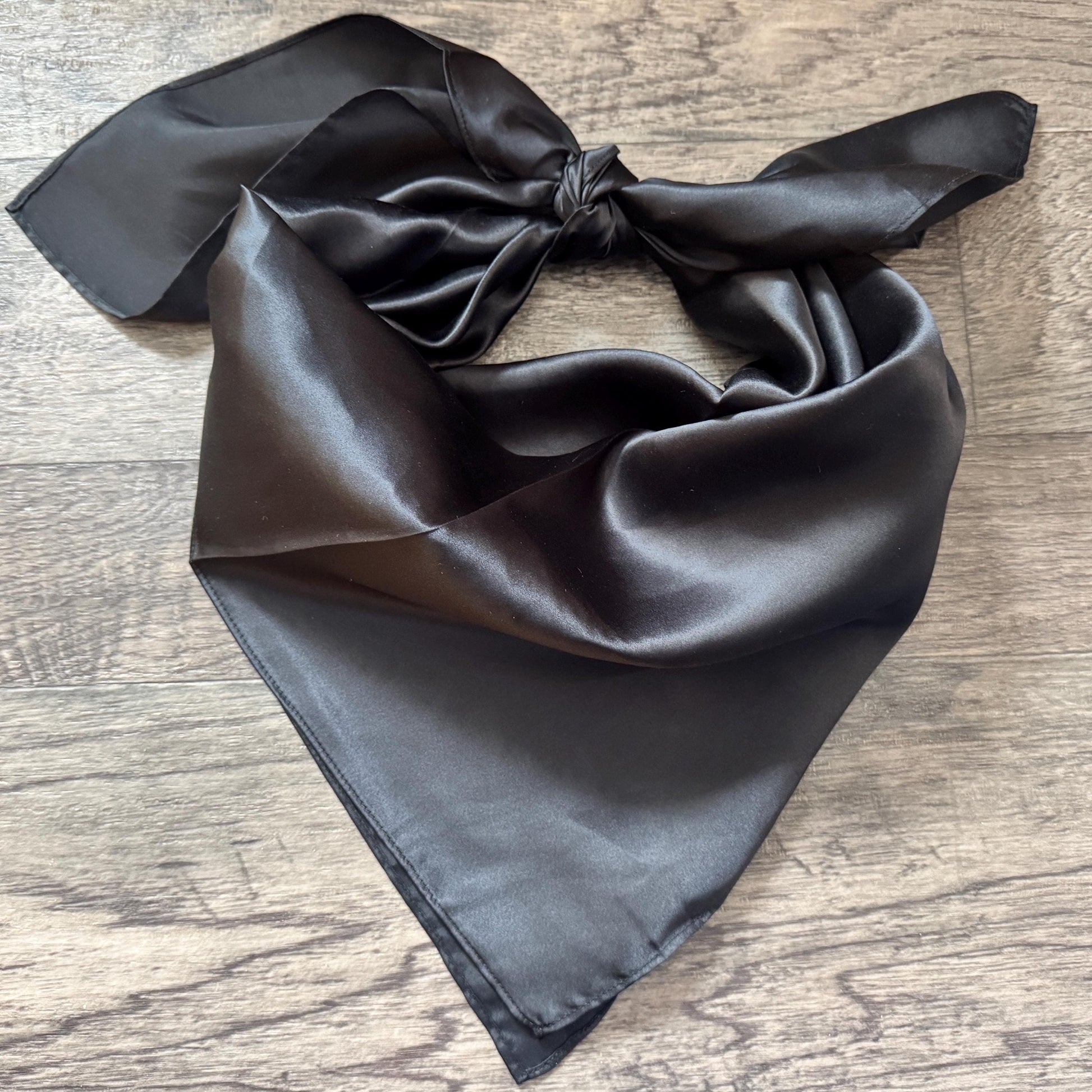 100% Silk Wild Rag Solid Color Black Navy Green Red Orange by Double B Wild Rags