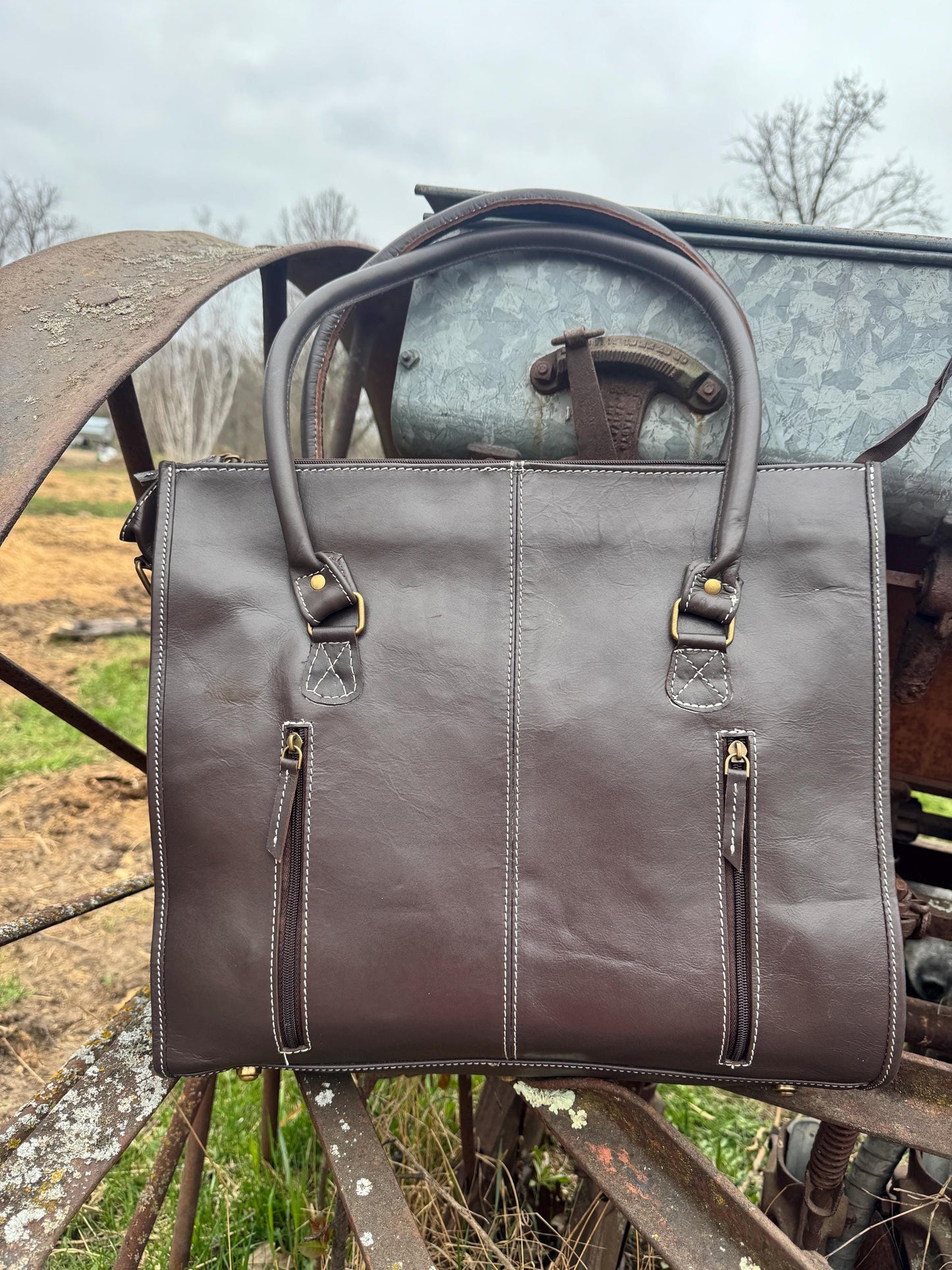 Turquoise Trail Western Leather Tote bag by Double B