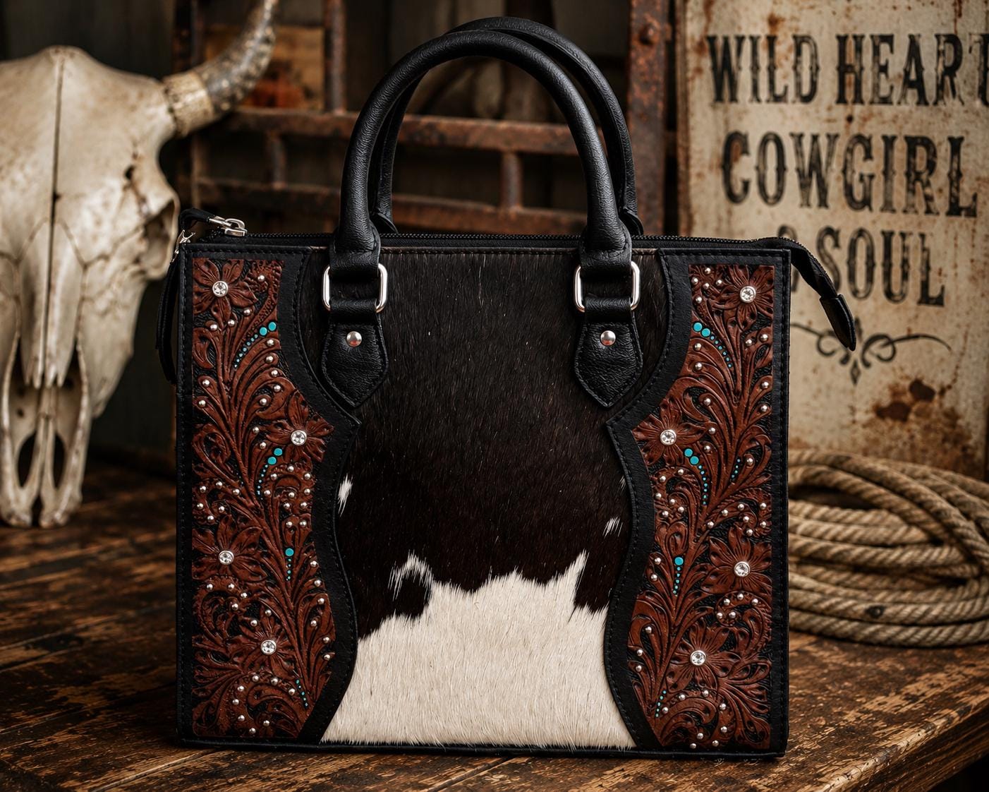 Midnight Outlaw Western Leather Handbag by Double B