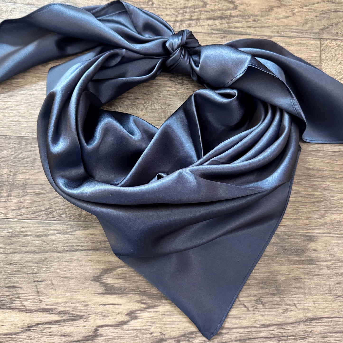100% Silk Wild Rag Solid Color Black Navy Green Red Orange by Double B Wild Rags