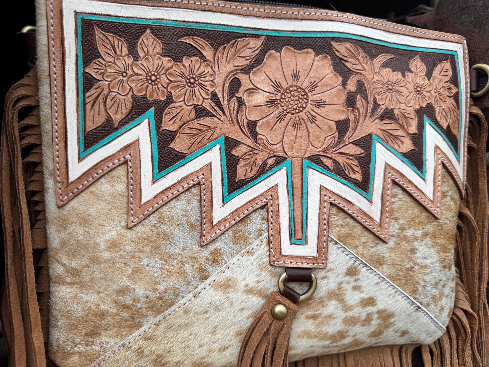 Genuine Western Spotted Cowhide Leather Purse and Wallet