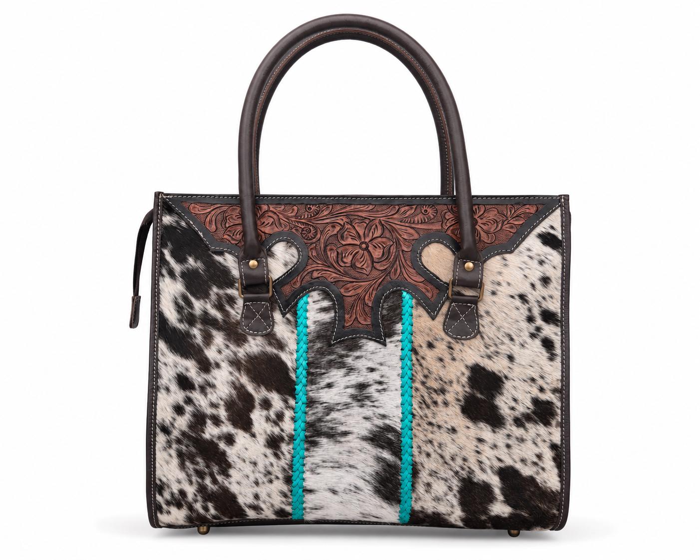 Turquoise Trail Western Leather Tote bag by Double B