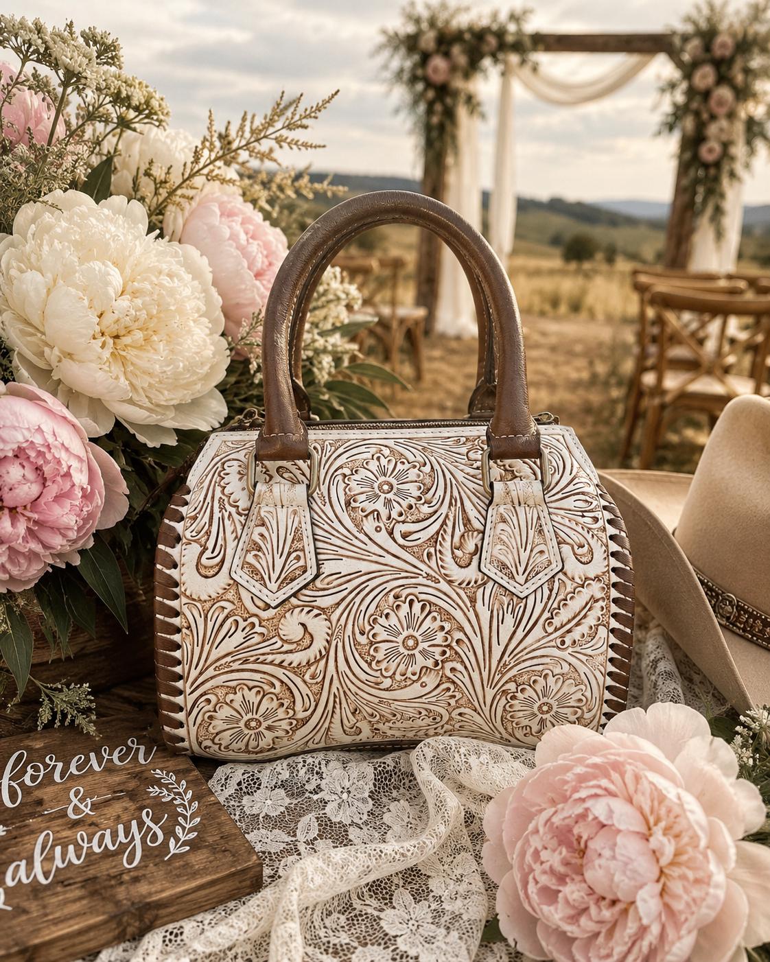 A Cowgirls Promise - western wedding bridal satchel barrel bag purse by Double B
