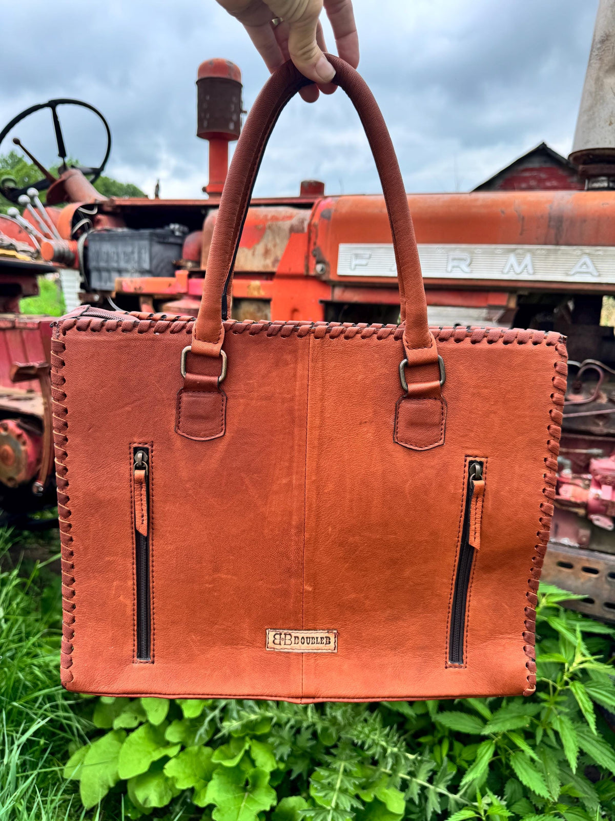 Western Checkered and Floral laptop messenger briefcase bag tote by Double B Wild Rags