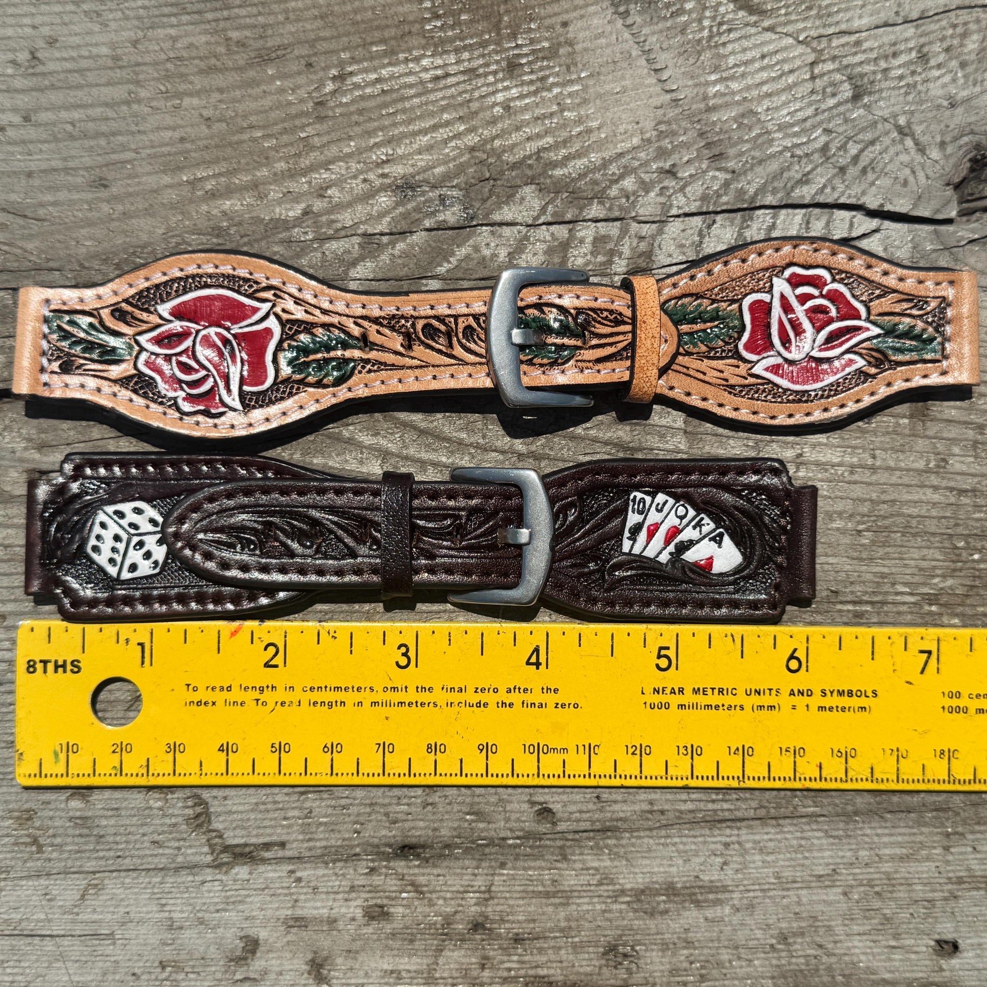 Western Tooled Leather Floral Smart Watch Band for Samsung or Apple