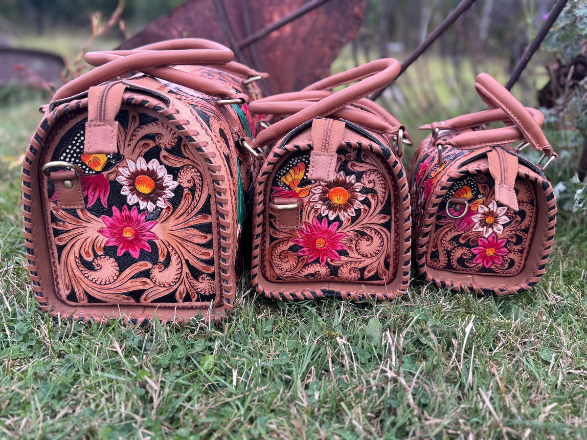 Wildflower Revival Western Speedy Leather Purse with optional wallet