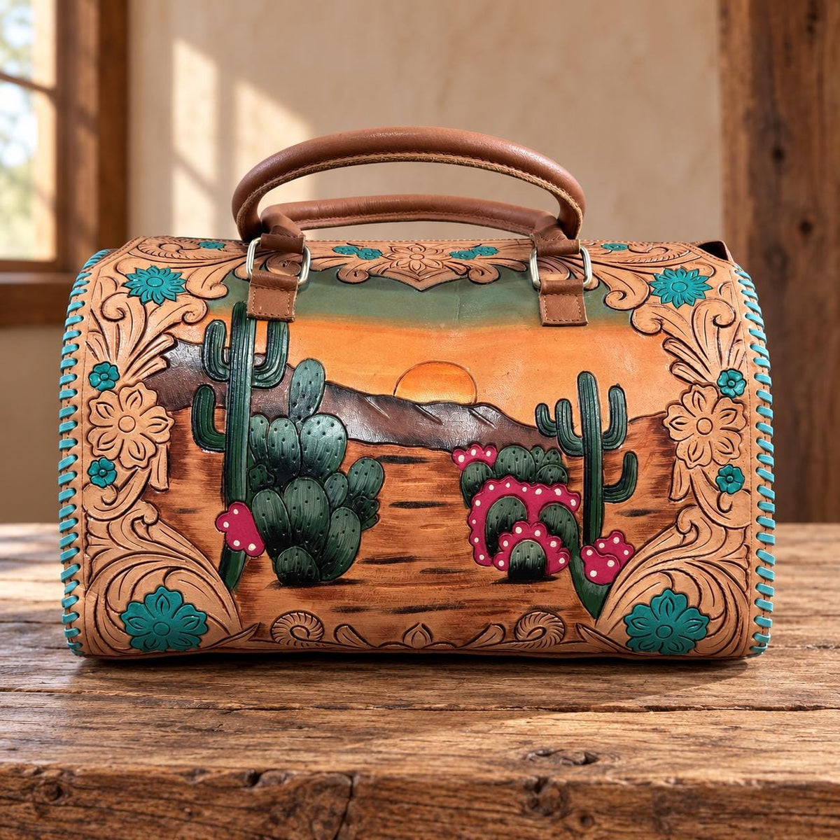 Catus Blossom Western Speedy Leather Purse by Double B