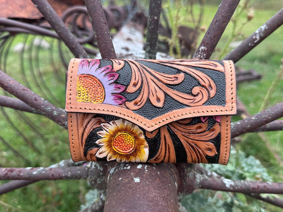 Wildflower Revival Western Speedy Leather Purse with optional wallet