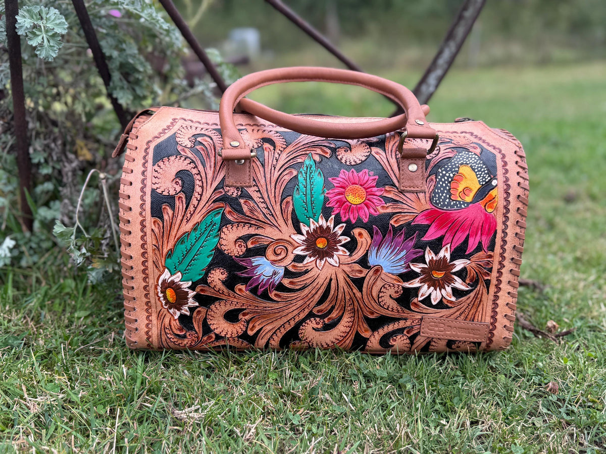 Wildflower Revival Western Speedy Leather Purse with optional wallet