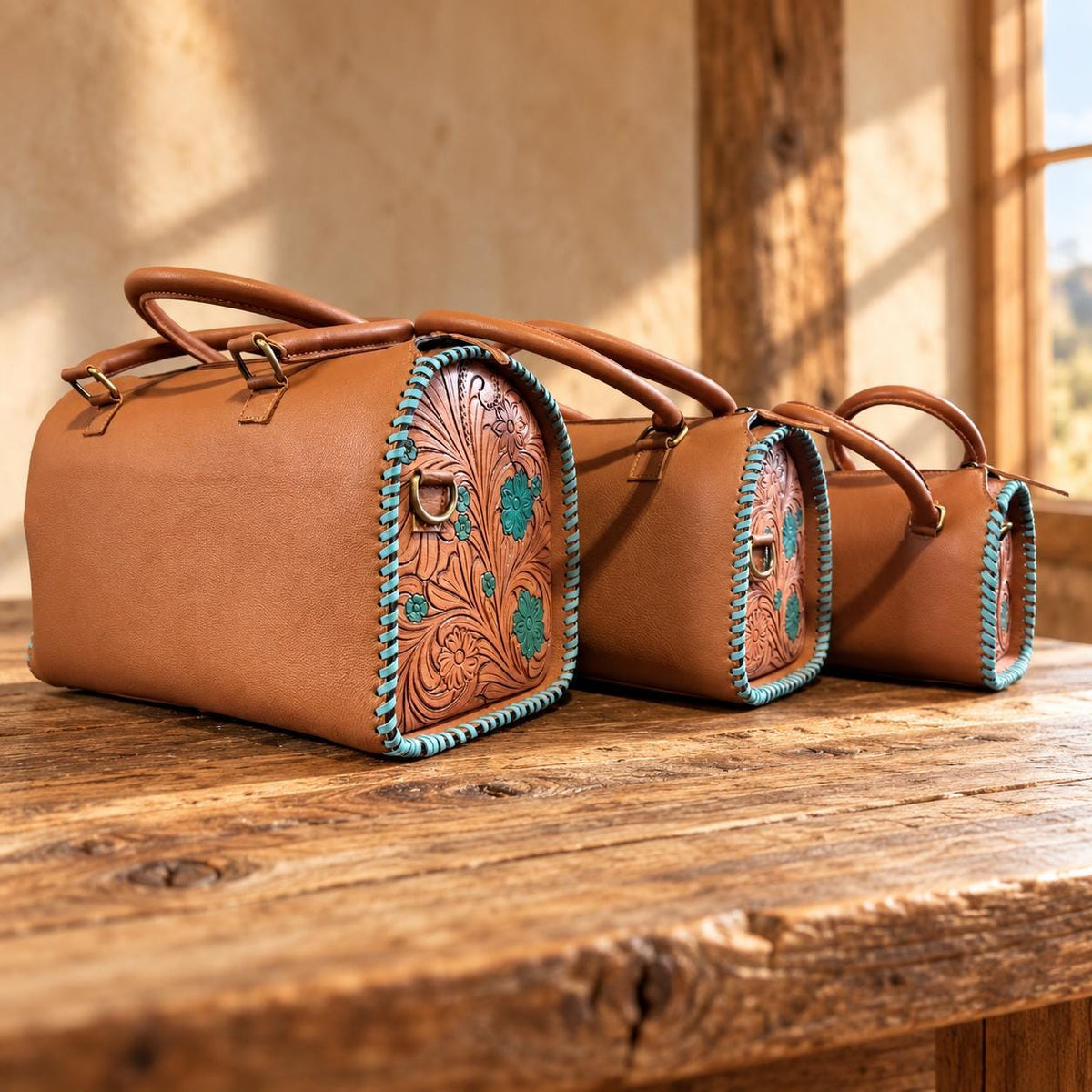 Catus Blossom Western Speedy Leather Purse by Double B