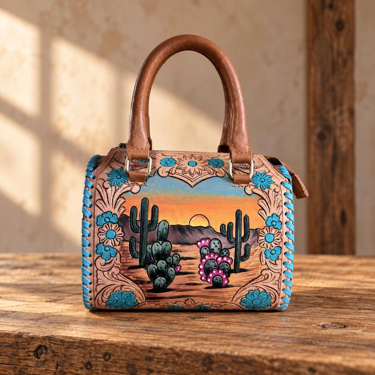 Catus Blossom Western Speedy Leather Purse by Double B