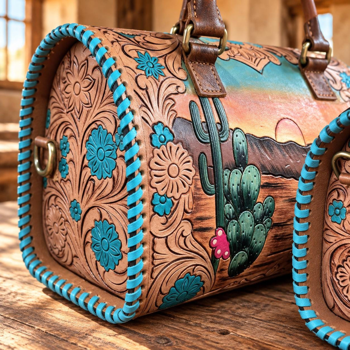 Catus Blossom Western Speedy Leather Purse by Double B