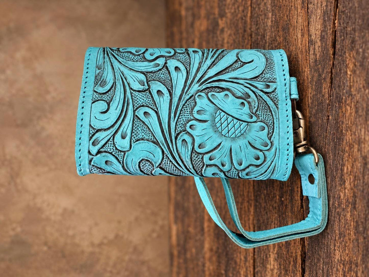 The Turquoise Mesa Speedy Leather Barrel Bag Purse by Double B