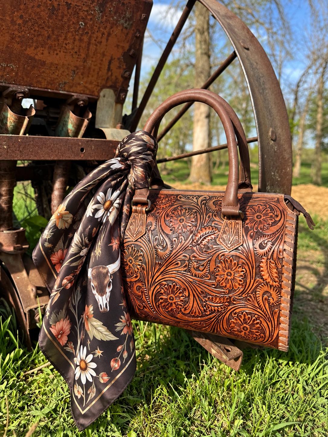 Wildflower & Bone a Double B Luxury Silk Western Wild Rag