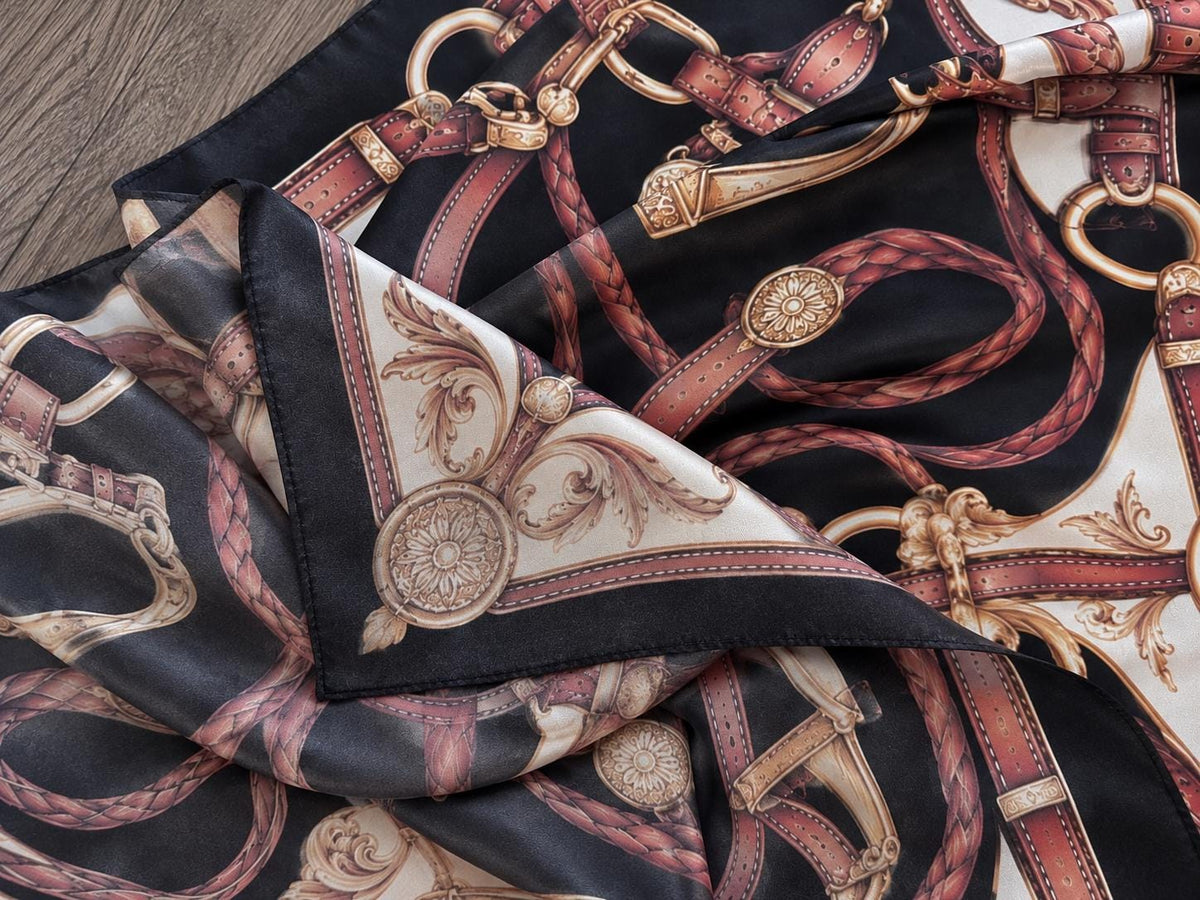 Gilded Reins a Double B Luxury Silk Western Wild Rag